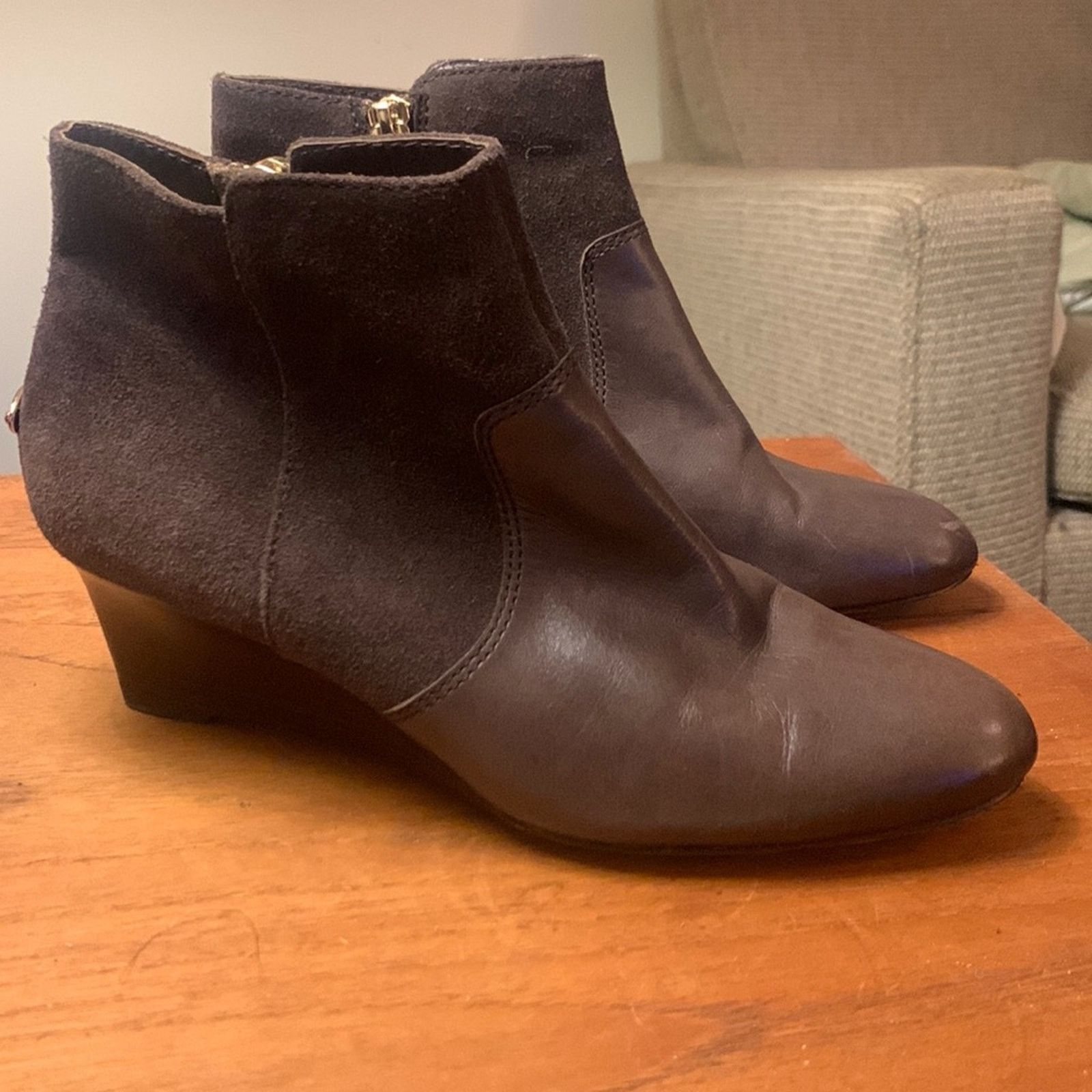 Coach Coach Mystic brown wedge ankle boots booties Size US 5 / IT 35 - 3 Thumbnail
