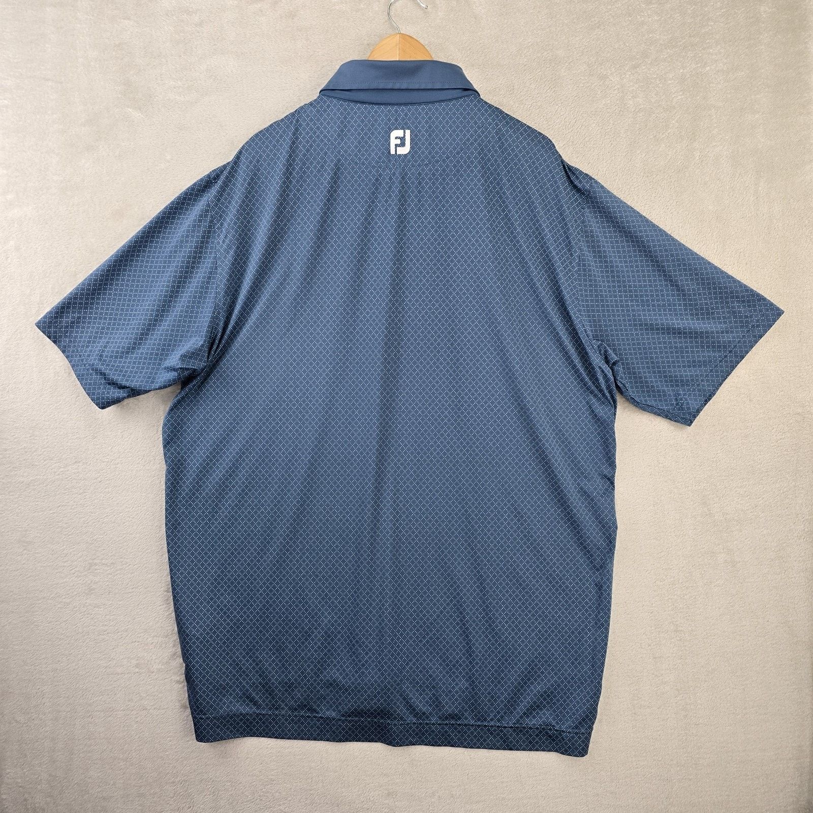 Footjoy FootJoy Polo Shirt Mens 2XL Blue Micro Dot Geometric Golf Size US XXL / EU 58 / 5 - 7 Thumbnail