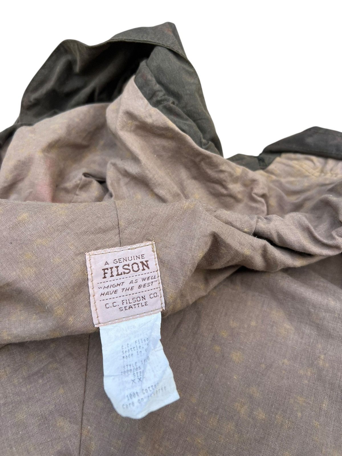 Filson Vintage 80s Filson Waxed Canvas Smock Hoodie Anorak Jacket Size US XXL / EU 58 / 5 - 17 Thumbnail
