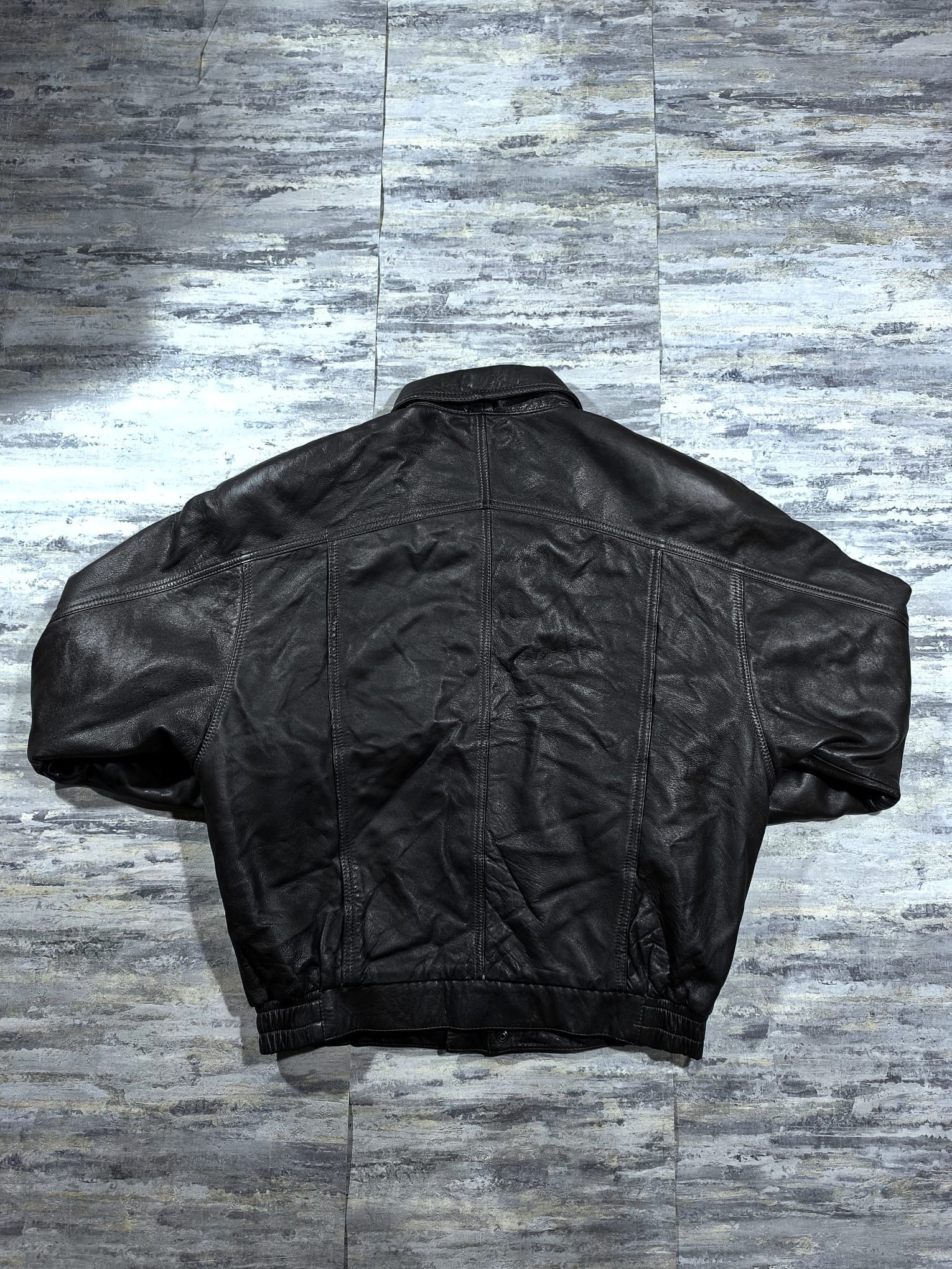 Vintage vintage boxy real leather bomber jacket oversize Size US L / EU 52-54 / 3 - 2 Thumbnail