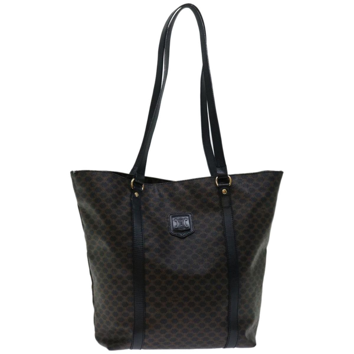Celine CELINE Macadam Canvas Tote Bag PVC Leather Black Auth 67059 Grailed