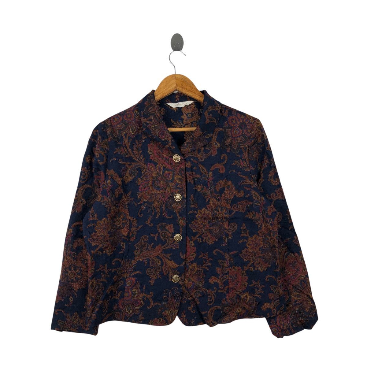 Burberry × Vintage Vintage BURBERRYS LONDON ENGLAND Red FloralLight Coat Jacket Size M / US 6-8 / IT 42-44 - 1 Thumbnail