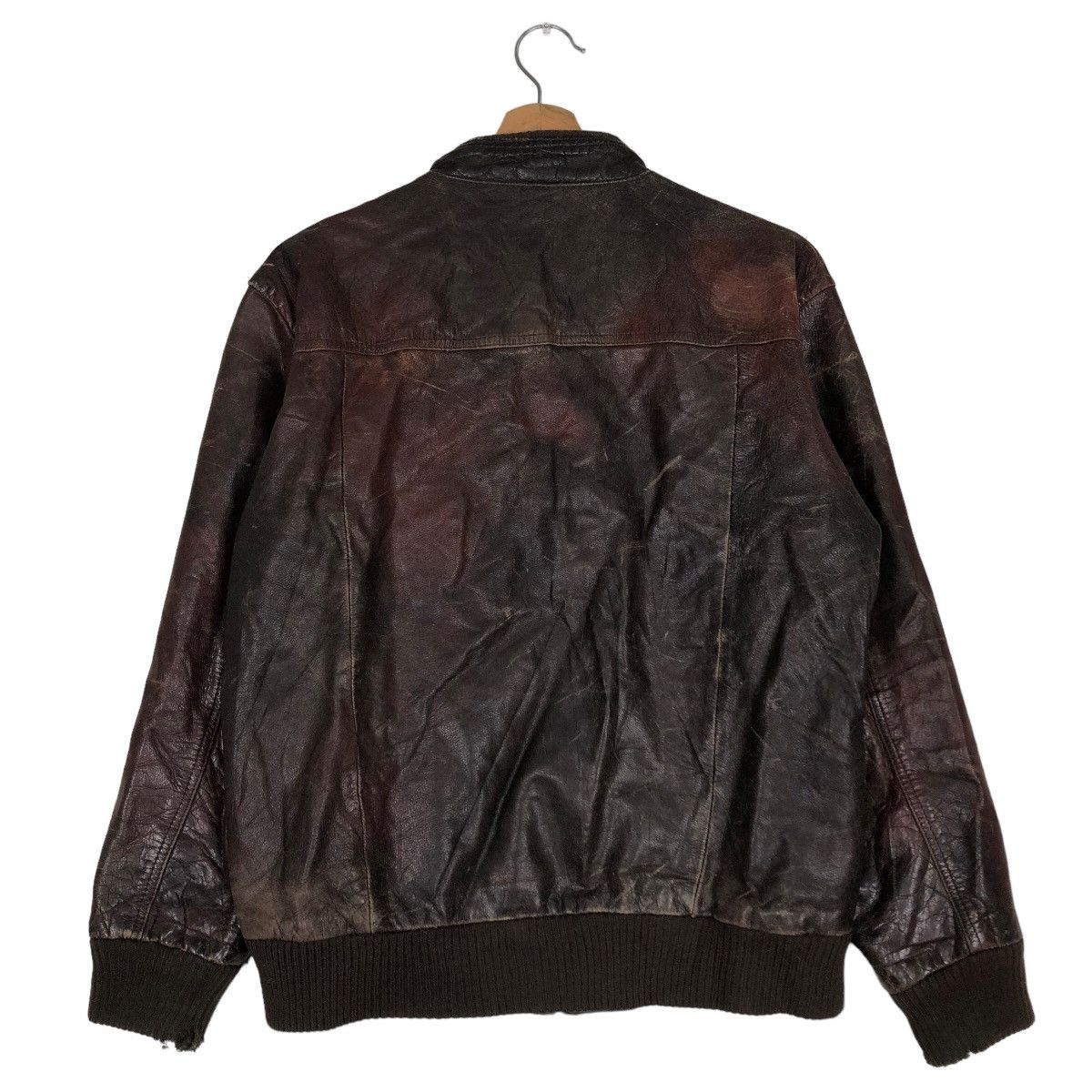 Japanese Brand 🔥Vtg Leather Jacket Three Man Japan Issey Miyake Japan Size US L / EU 52-54 / 3 - 8 Thumbnail
