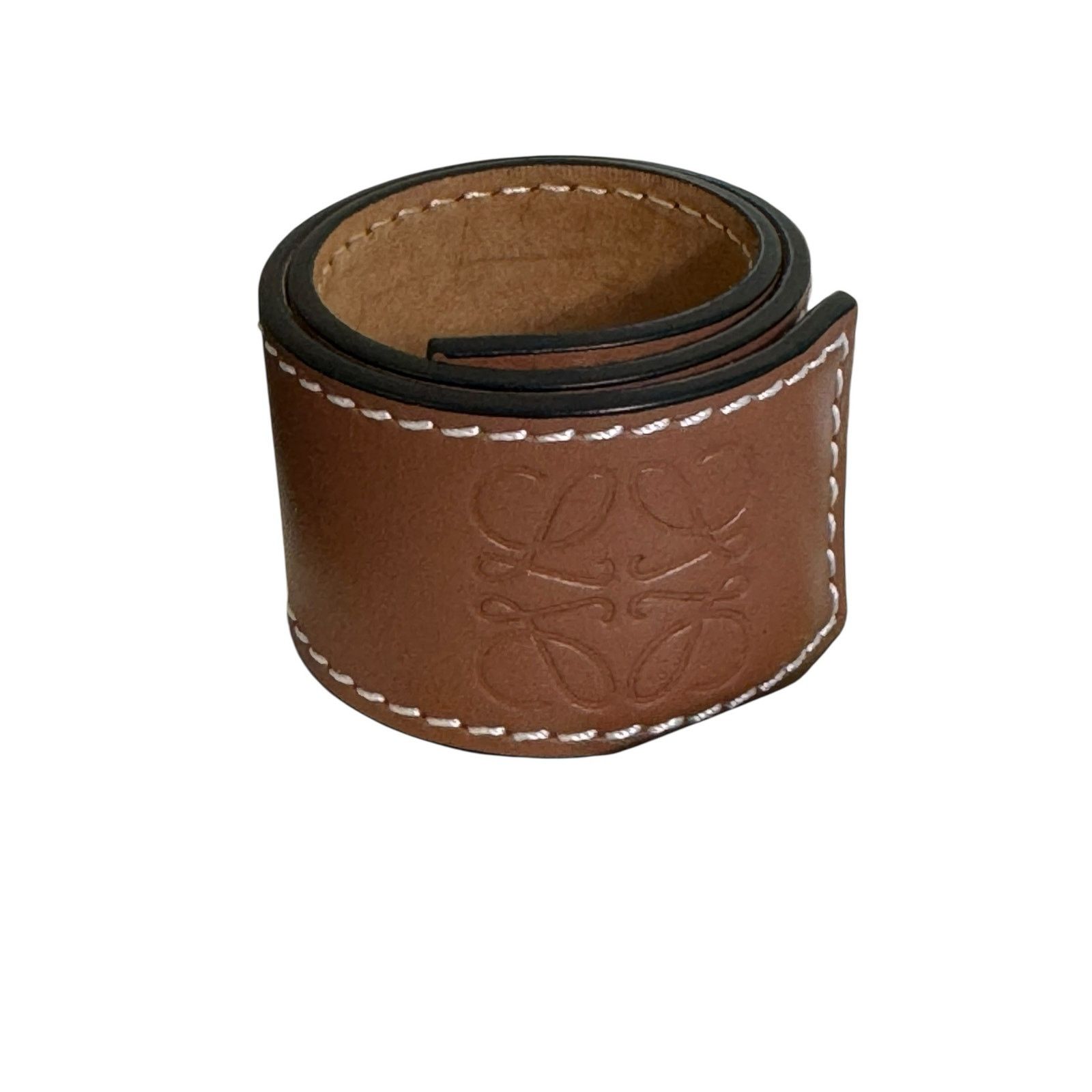 Loewe Loewe Small Anagram Slap Bracelet in Brown Size ONE SIZE - 1 Thumbnail