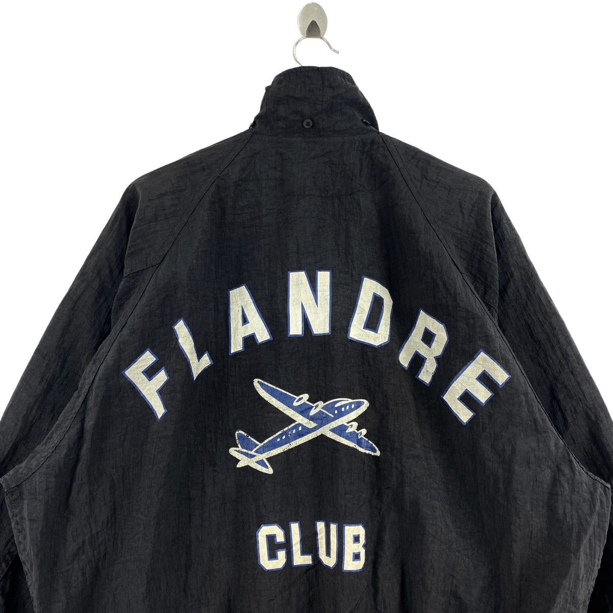 Vintage Vintage 90s FLANDRE CLUB 1978 Logo Print Black Bomber Jacket Size US M / EU 48-50 / 2 - 2 Thumbnail