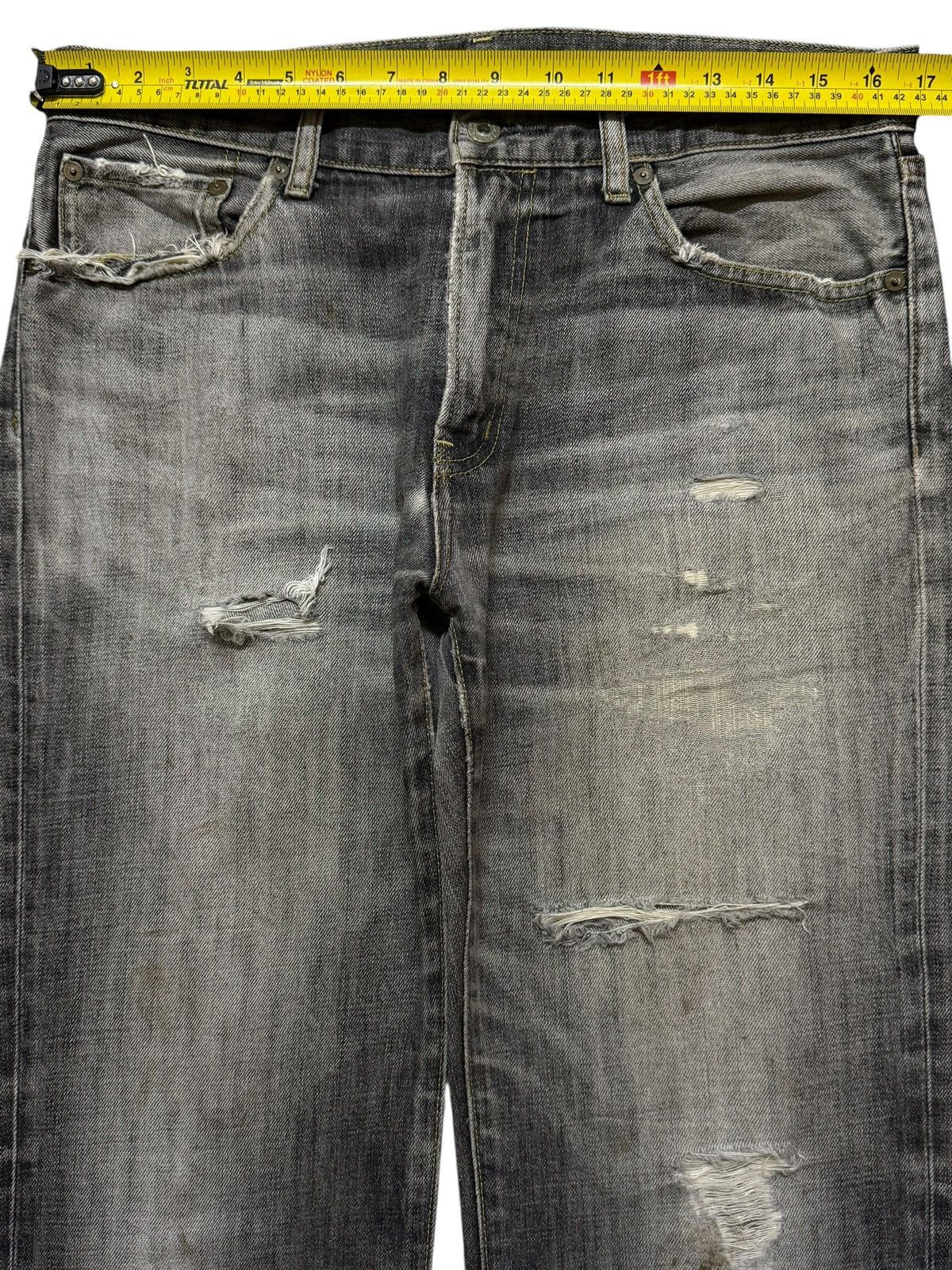 Uniqlo Vintage Y2K Japanese Uniqlo Faded Wash Distressed Wide Leg Size US 33 - 8 Thumbnail