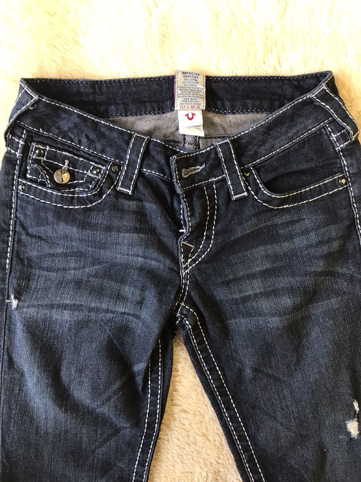True Religion True Religion Made in USA Vintage Skinny Jeans Navy Size 27" / US 4 / IT 40 - 16 Thumbnail