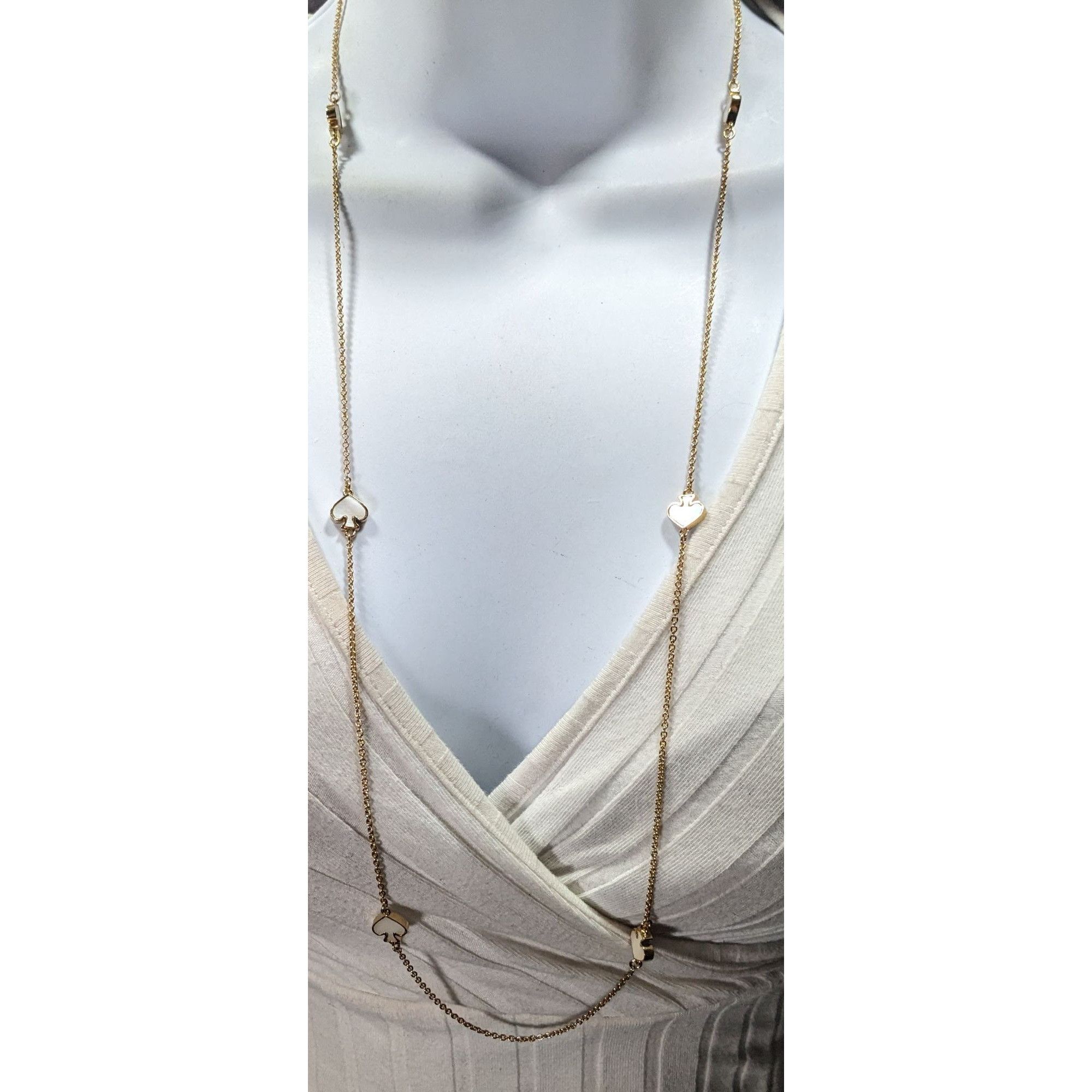 Kate Spade Kate Spade Mother Of Pearl White And Gold Tone Station Neckl Size ONE SIZE - 2 Thumbnail