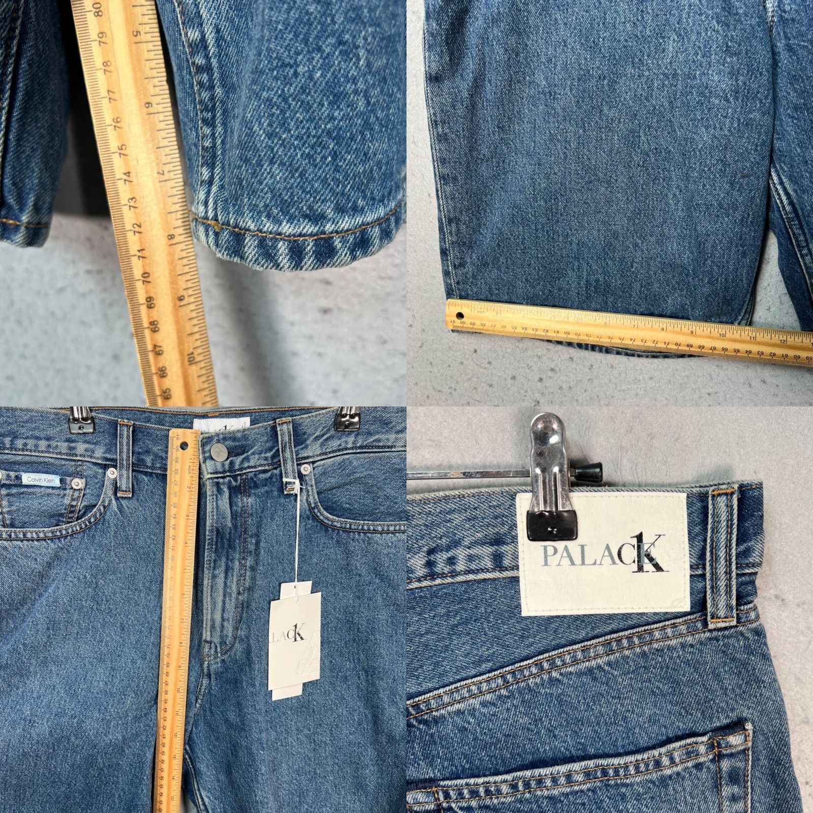 Palace Palace Calvin Klein Mens Bermuda Shorts 30 Blue 100% Cotton NEW! Denim Baggy Mid Rise Flat Front Pockets Crew Neckless? Size US 30 / EU 46 - 8 Thumbnail