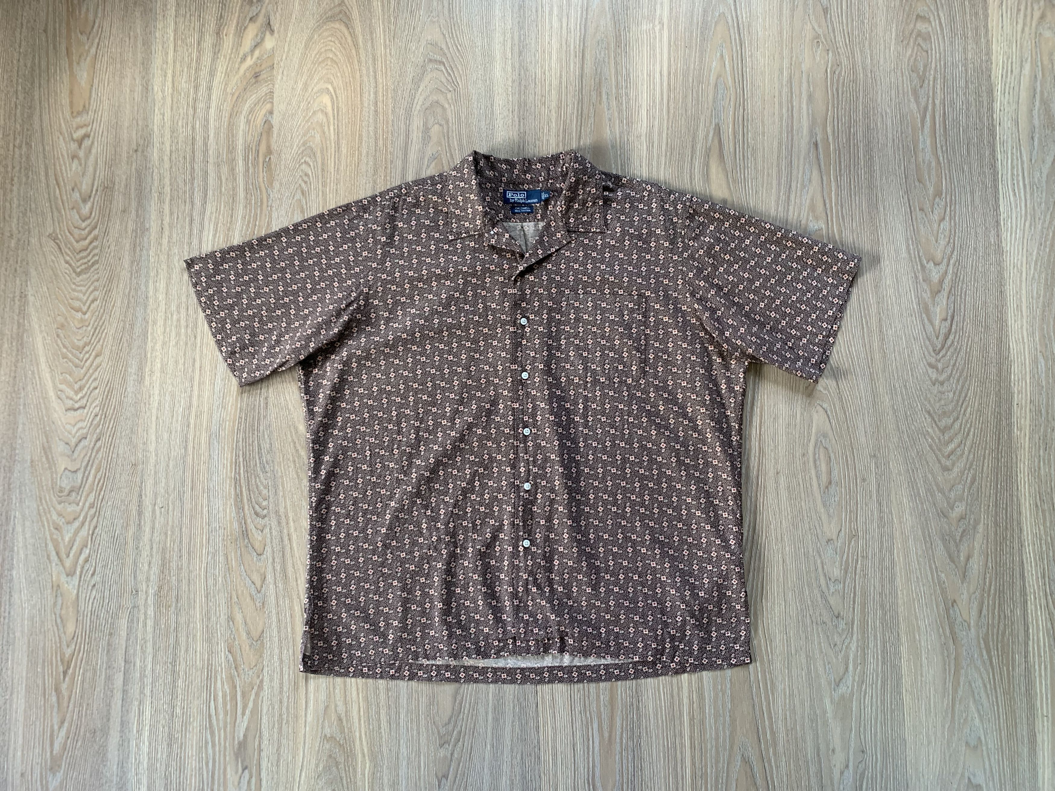 Polo Ralph Lauren × Ralph Lauren × Vintage Polo Ralph Lauren Brown Hawaiian Shirt Size US XL / EU 56 / 4 - 1 Thumbnail