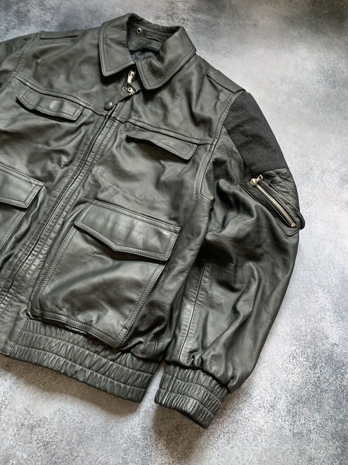 Hysteric Glamour Polizei Vintage OG German Leather Boxy Black Zip Jacket Rare Size US L / EU 52-54 / 3 - 12 Thumbnail
