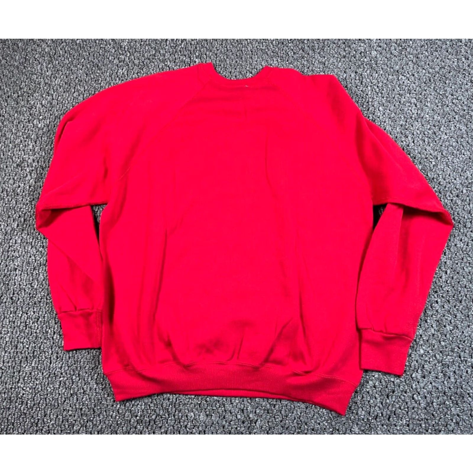 Vintage Vintage VTG 90s EZL Dancing Reindeer Sweatshirt Adult OS XL Red 50-50 Raglan 1991 Size XL / US 12-14 / IT 48-50 - 2 Thumbnail