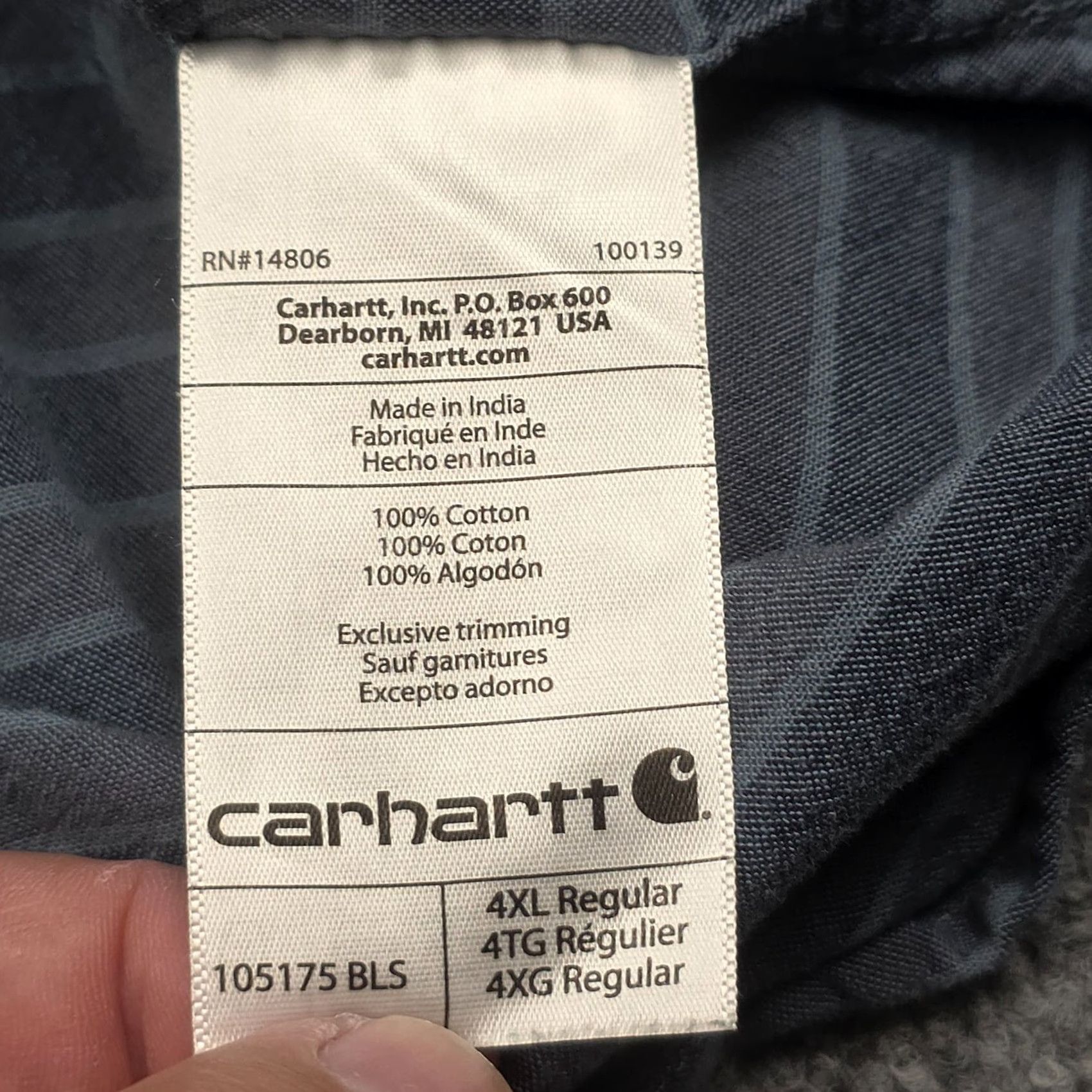 Carhartt Carhartt Men's Loose Fit Striped Button-Up Shirt 4XL Blue Carhartt Force Workwear Casual Shirt Size US XXL / EU 58 / 5 - 6 Thumbnail