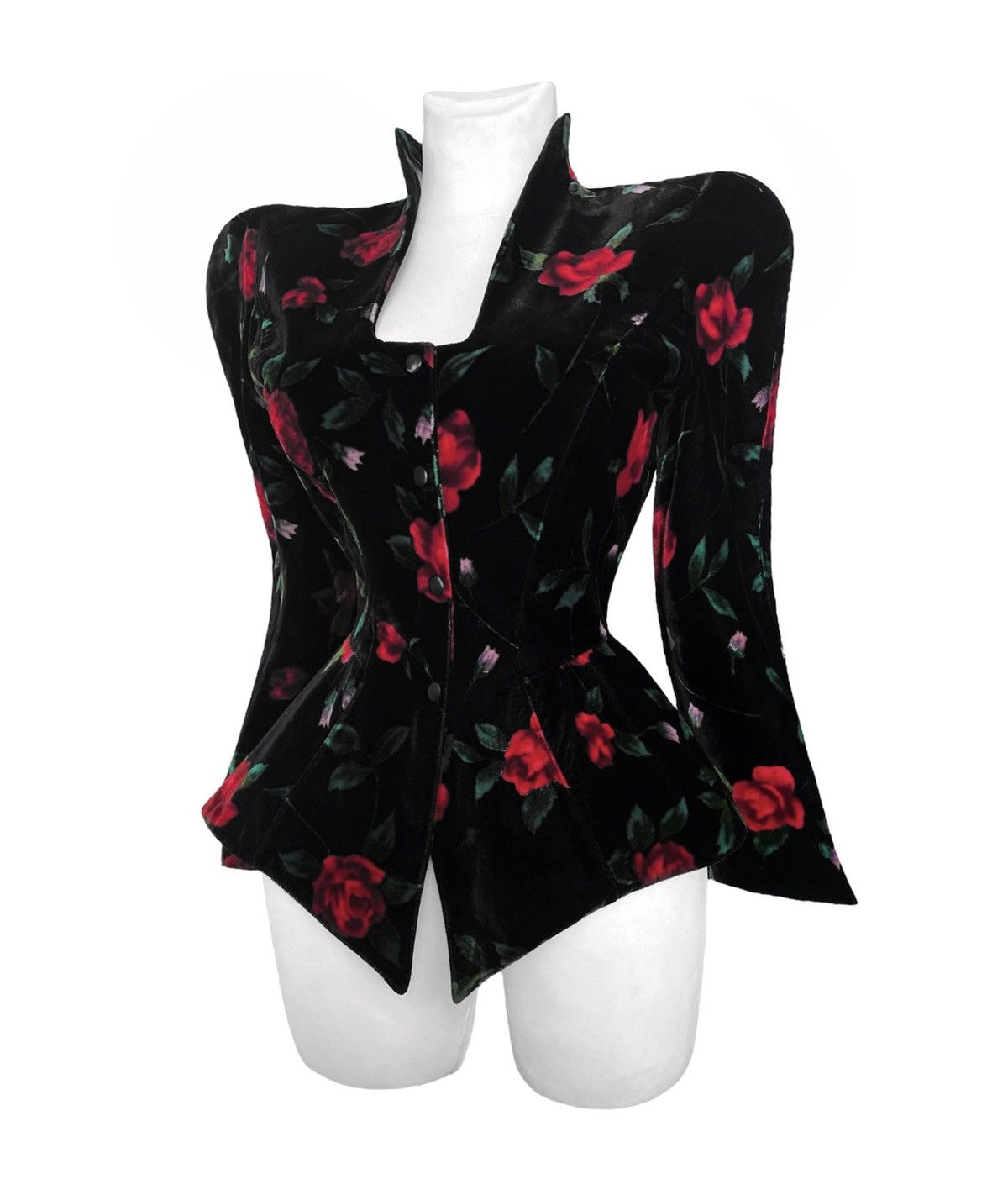 Mugler × Thierry Mugler Dramatic Thierry Mugler velvet rose jacket Size S / US 4 / IT 40 - 2 Thumbnail