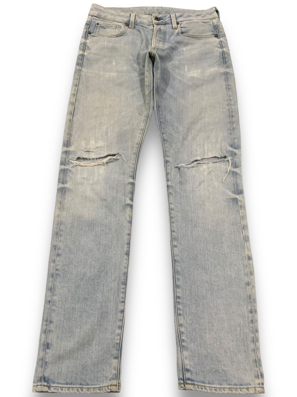 G-Star Vintage G-Star Raw Blue Washed Distressed Grunge Jeans Size US 31 - 1 Thumbnail