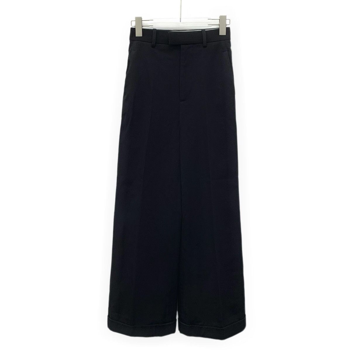 Bottega Veneta Bottega Veneta Black Wool Wide-leg Casual Pants K26WX Size 24" / US 00 / IT 34 - 1 Thumbnail