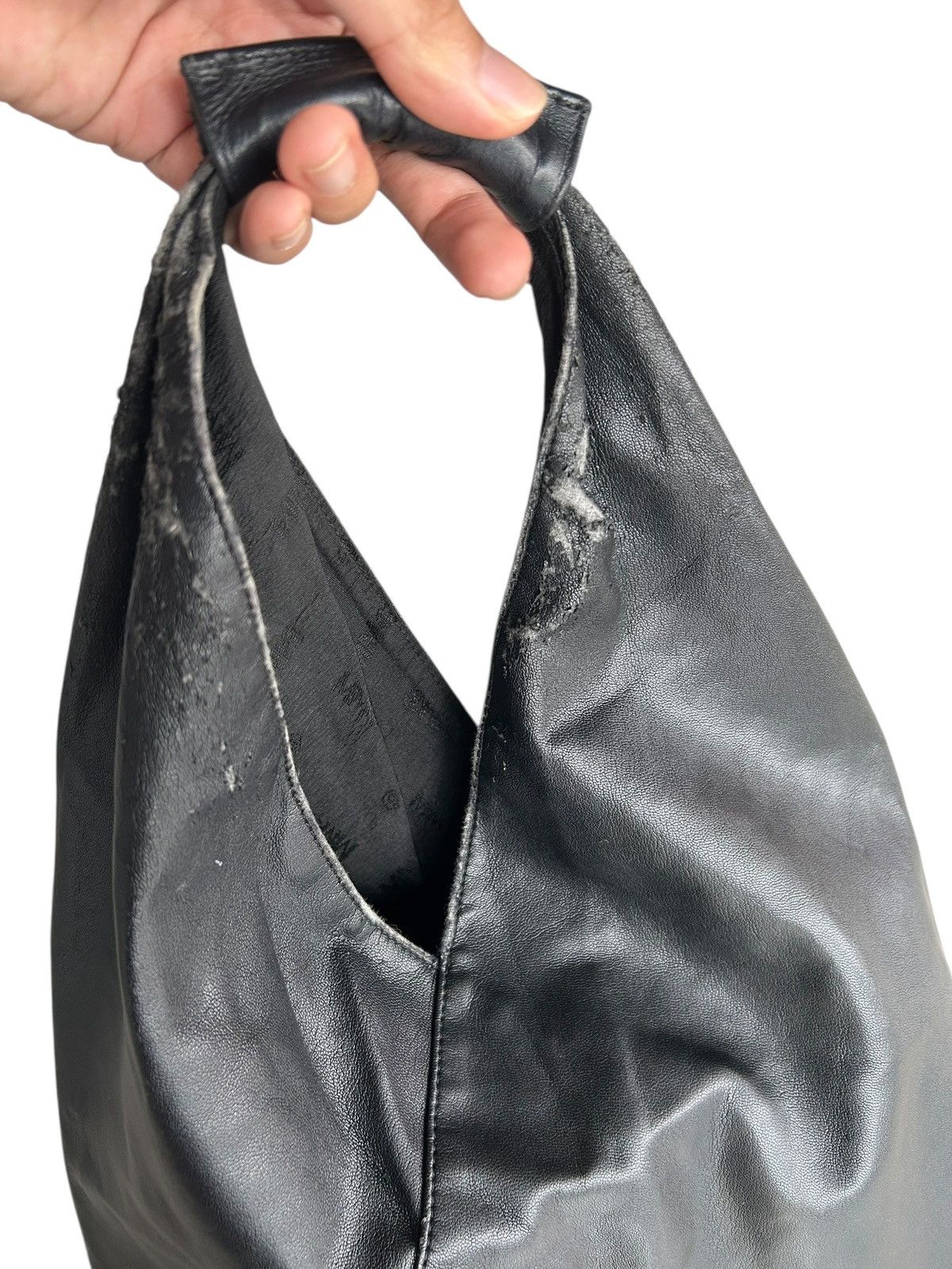 Maison Margiela MM6 - Maison Margiela Leather Distressed Tote Bag Size ONE SIZE - 16 Thumbnail