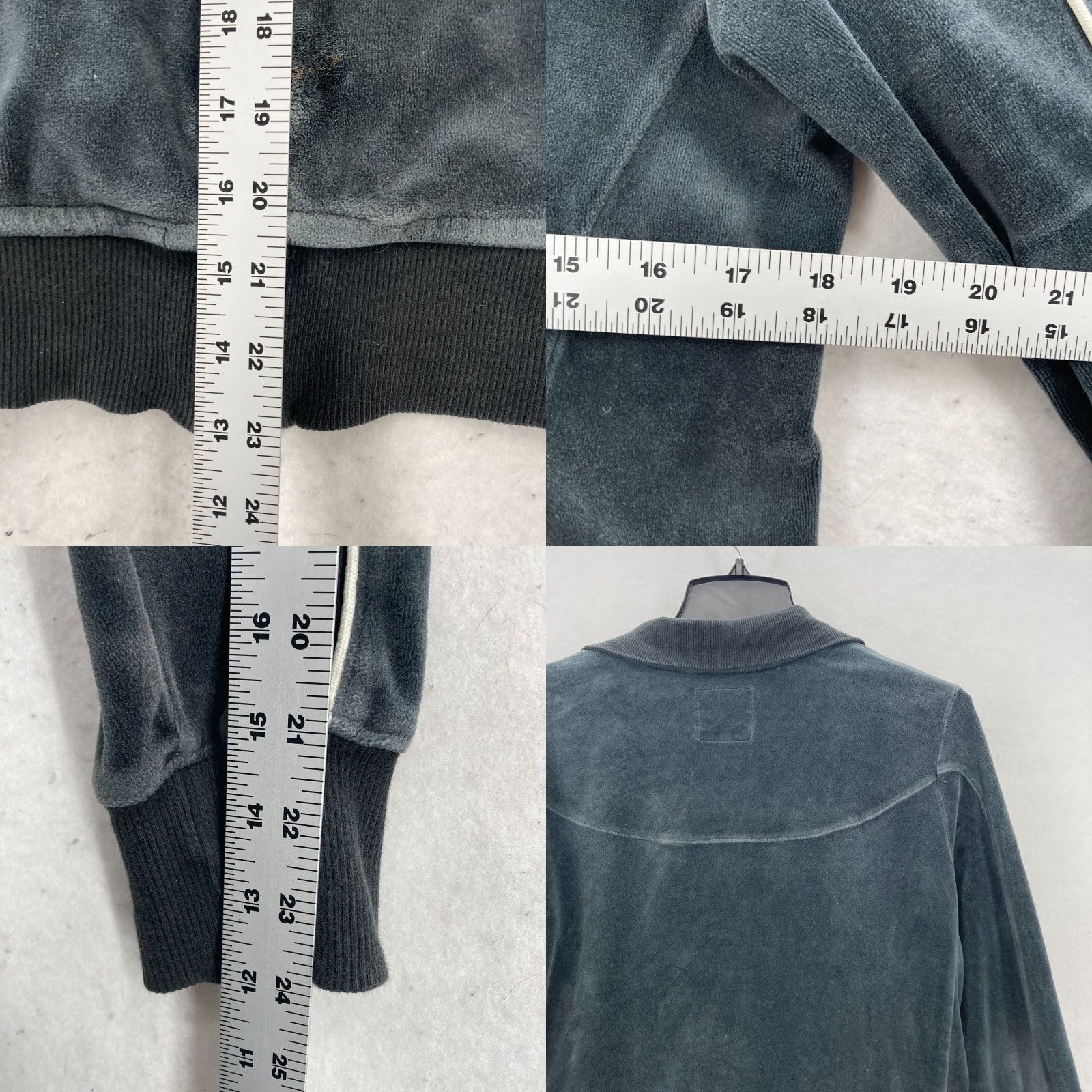 Nike VINTAGE Nike Velour Track Suit Jacket Women's M Faded Black Retro Full Zip Size M / US 6-8 / IT 42-44 - 8 Thumbnail