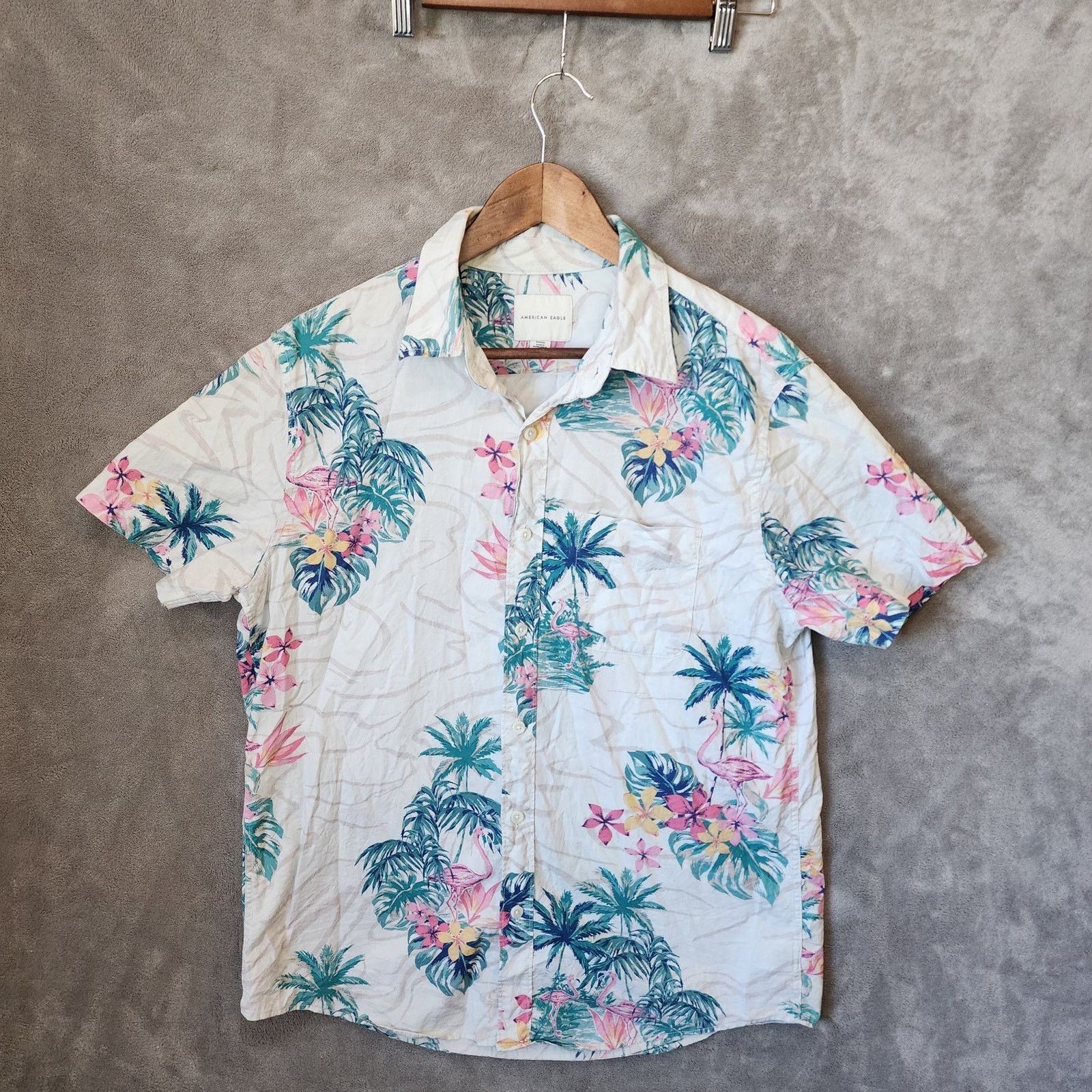 American Eagle Outfitters Men's American Eagle Hawaiian Shirt Medium Tropical Print Size US M / EU 48-50 / 2 - 1 Thumbnail