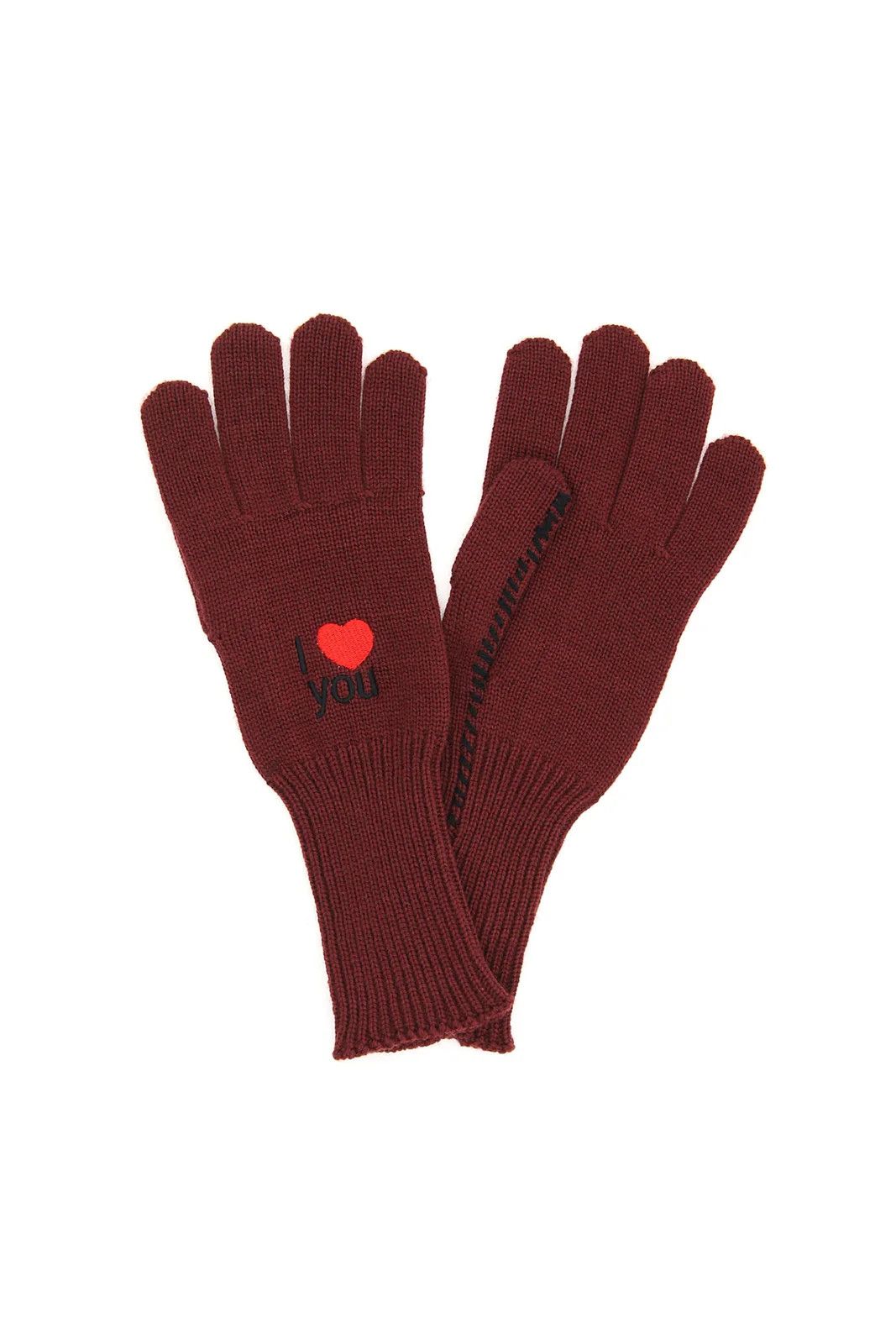 Raf Simons o1y0325 Size : S / Logo Gloves in Burgundy Size ONE SIZE - 2 Thumbnail
