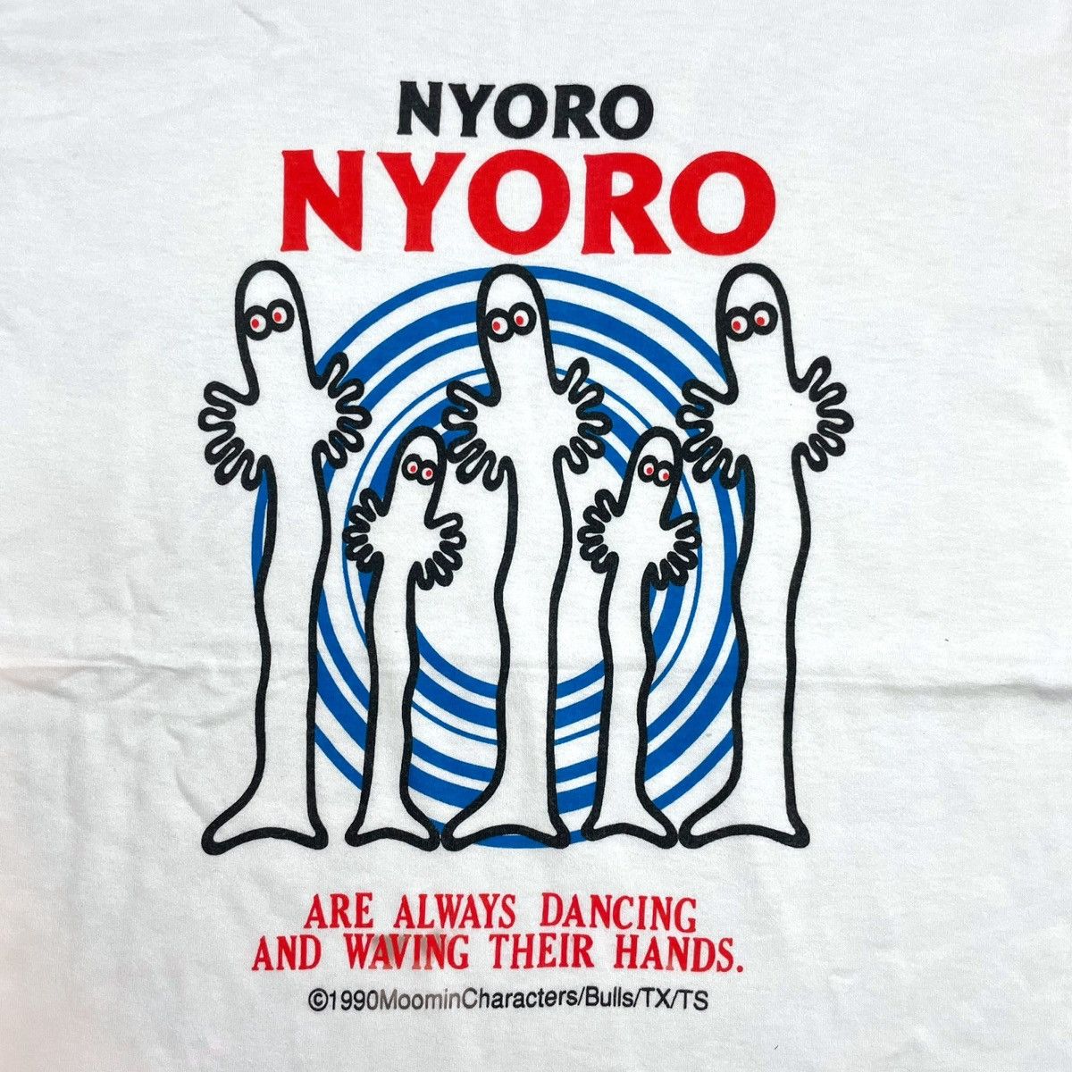 Anime Vintage 1990 MOOMIN CHARACTERS NYORO NYORO Tee Size US M / EU 48-50 / 2 - 3 Thumbnail