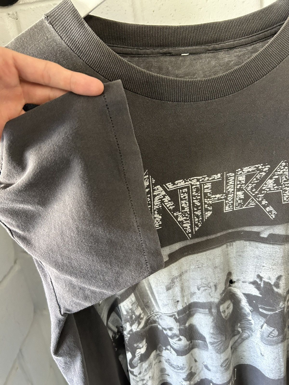 Band Tees × Vintage 1993 Anthrax Sound of White Noise Thrashed Tshirt 90s Size US L / EU 52-54 / 3 - 6 Thumbnail