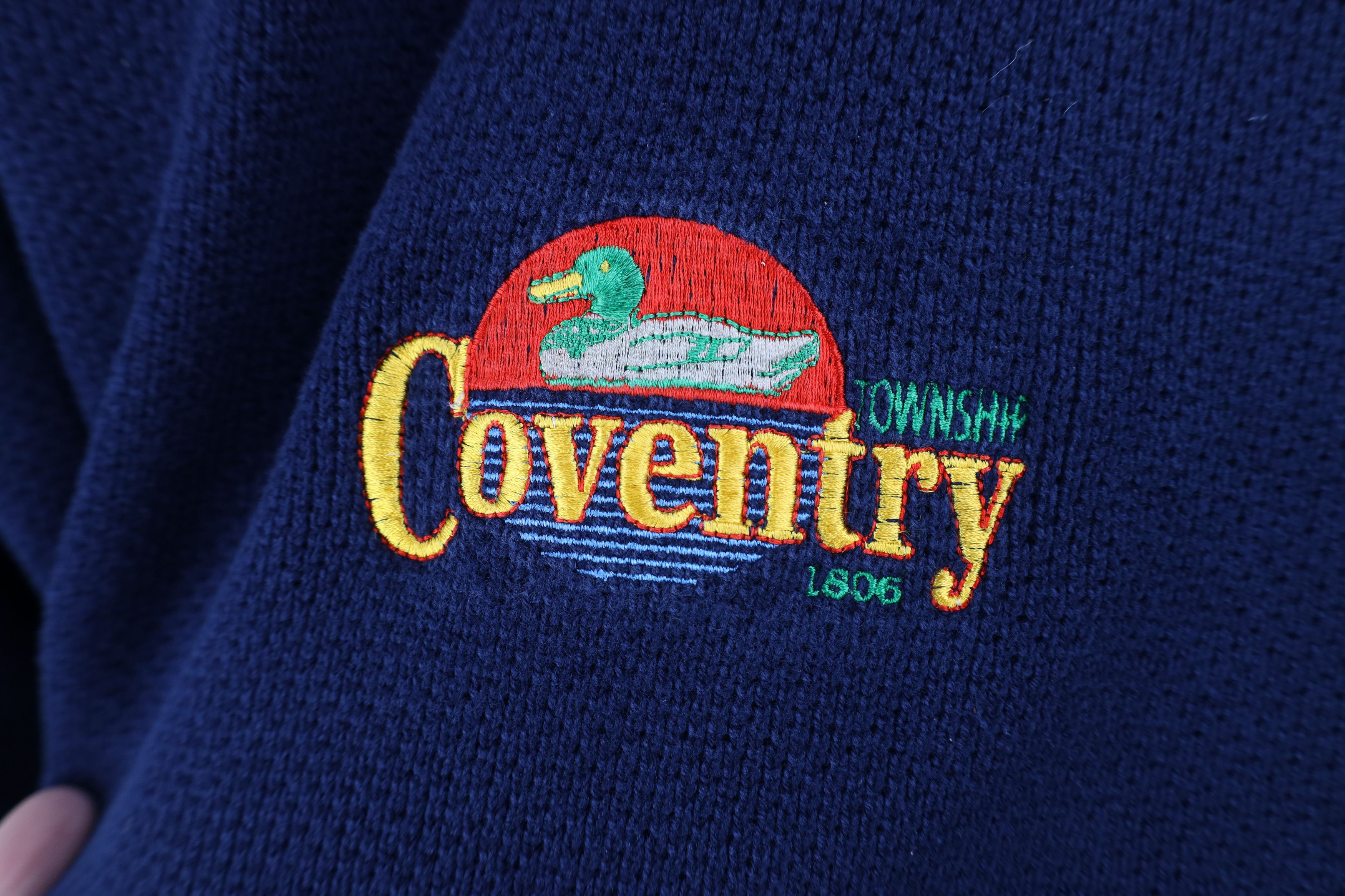 Vintage Vintage 90s Coventry Township Ohio Knit Sweater Blue USA Size US XXL / EU 58 / 5 - 4 Thumbnail