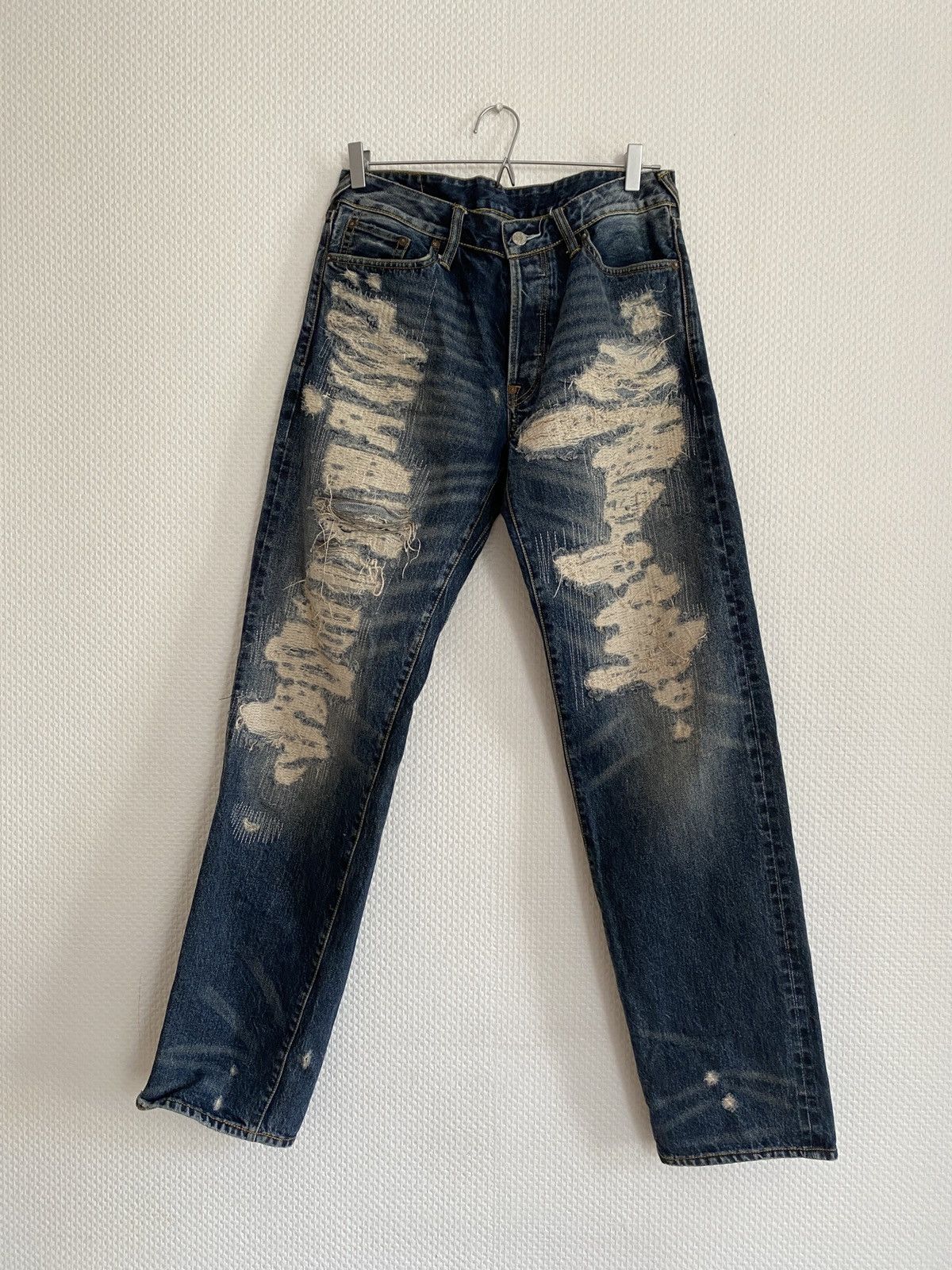 Evisu Evisu Distressed Jeans Size US 33 - 5 Thumbnail