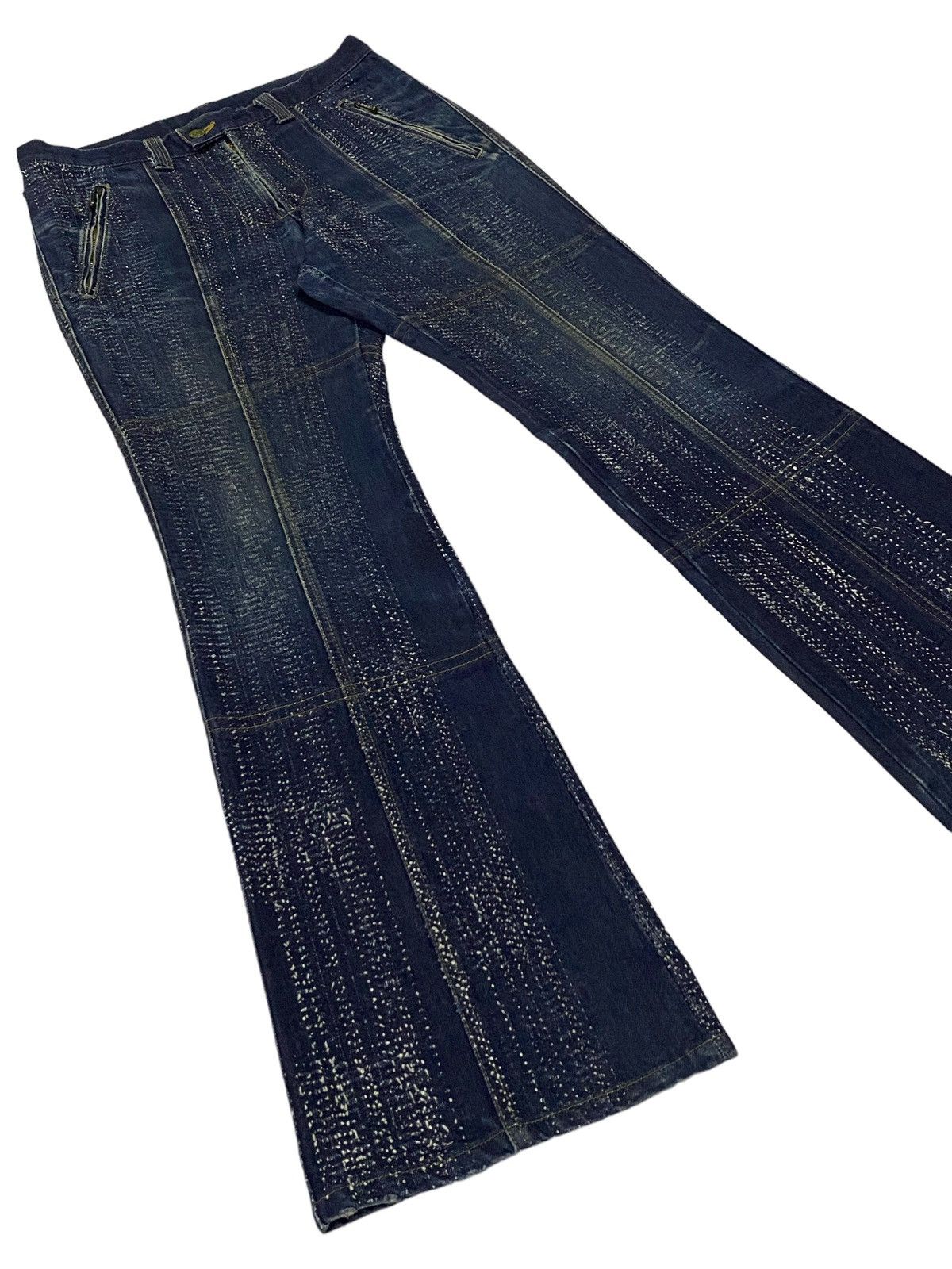 Tornado Mart Tornado Mart Flare Textile Boro Line Style Denim Pants Size US 30 / EU 46 - 21 Thumbnail
