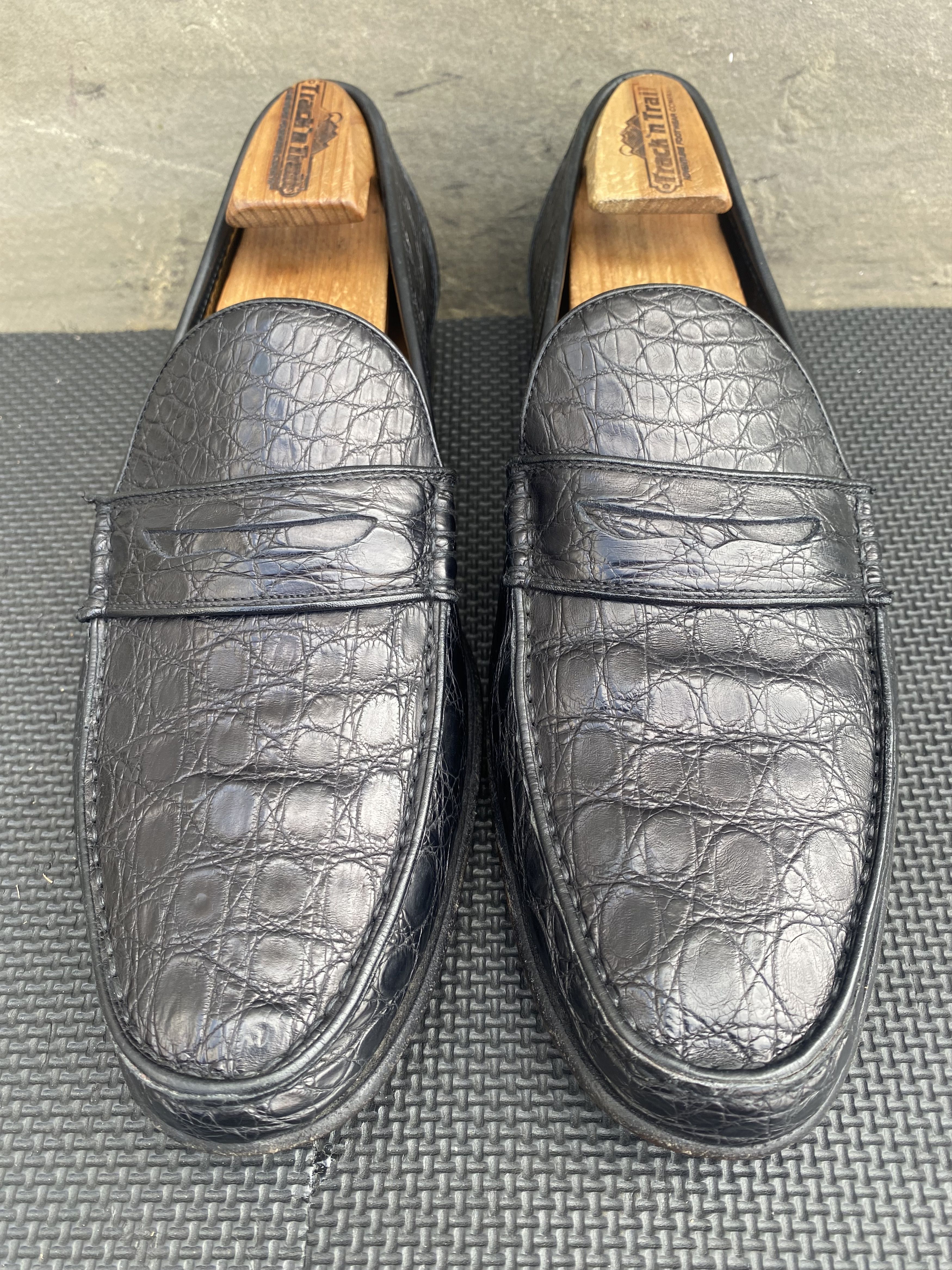 Testoni a.testoni Black Exotic leather penny loafer Crocodile Size US 9.5 / EU 42-43 - 2 Thumbnail