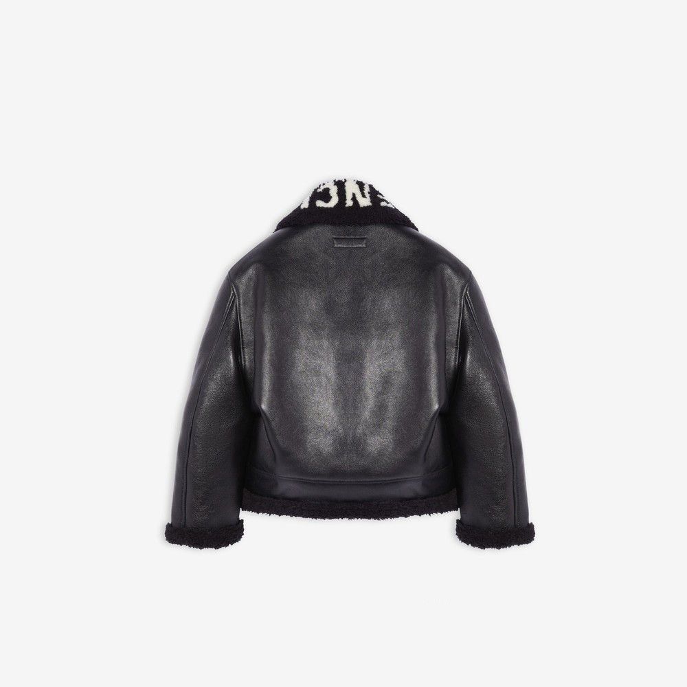 Balenciaga o1s1rm1025 Cocoon Shearling Jacket in Black Size XS / US 0-2 / IT 36-38 - 2 Thumbnail