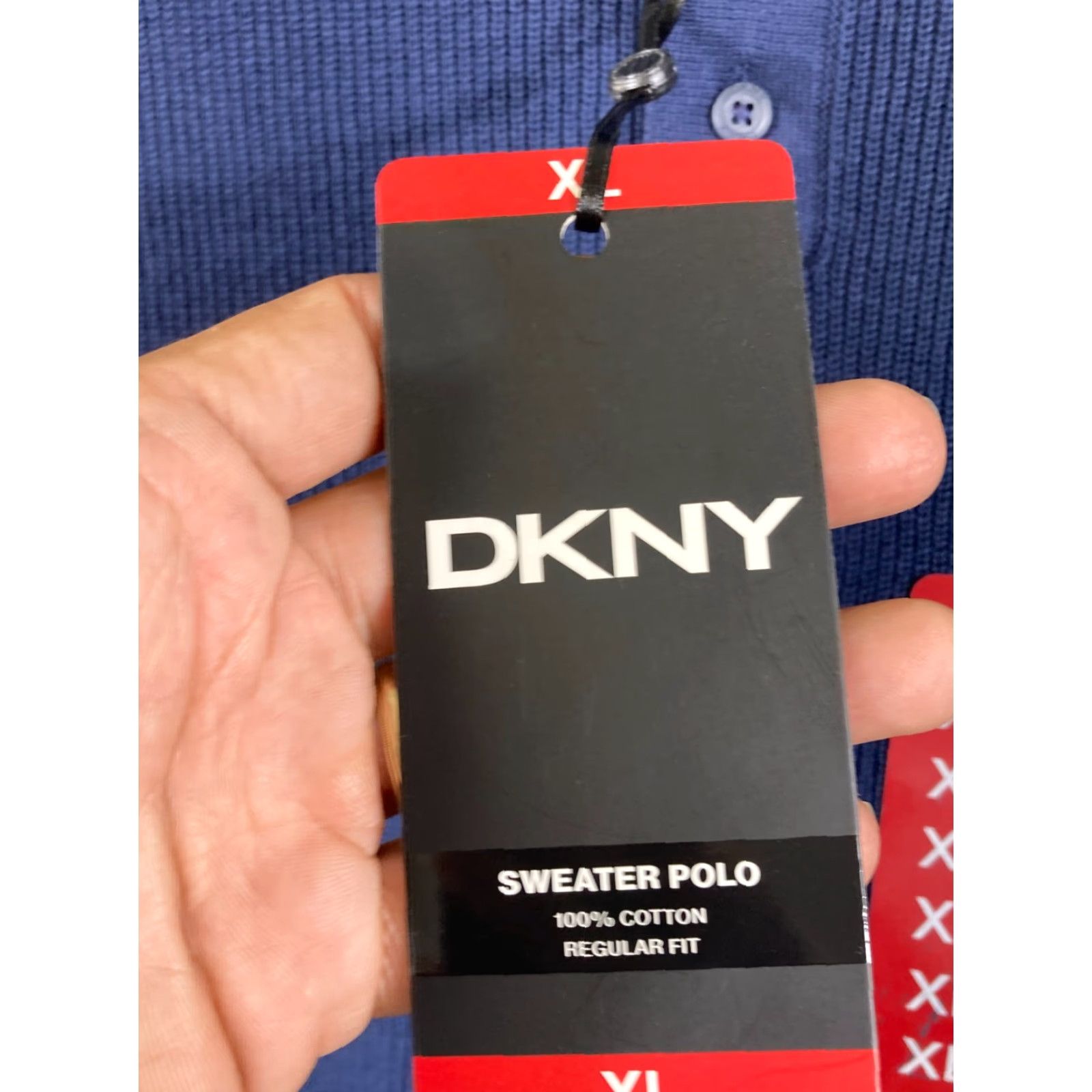 DKNY VINTAGE DKNY Polo Shirt Mens XL Blue Knit Short Sleeve NWT Regular Fit Size US XL / EU 56 / 4 - 6 Thumbnail