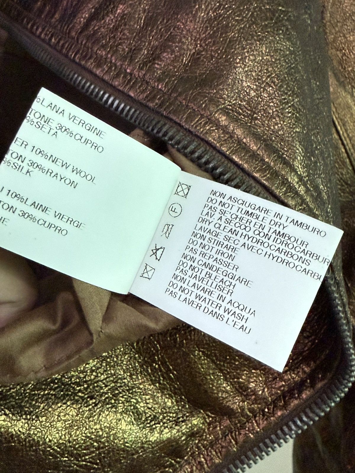 Rick Owens Rick Owens Bronze Funnel Neck Leather Jacket Size US XS / EU 42 / 0 - 13 Thumbnail