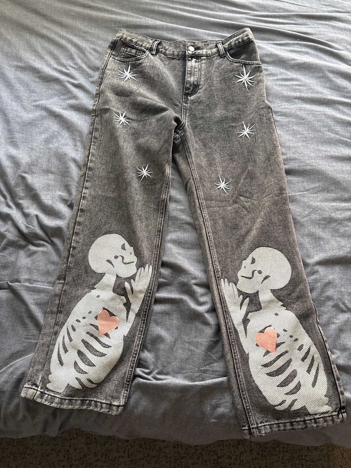 Other Editorial Department Skull Washed Jeans Size US 32 / EU 48 - 1 Thumbnail
