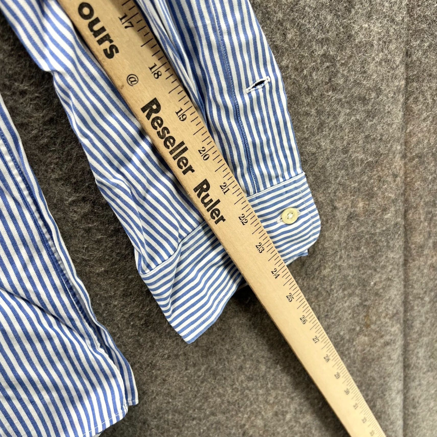 Ralph Lauren VINTAGE Ralph Lauren Shirt Mens 16.5 34 Blue Striped Button Up Pinpoint Oxford Size US XL / EU 56 / 4 - 5 Thumbnail