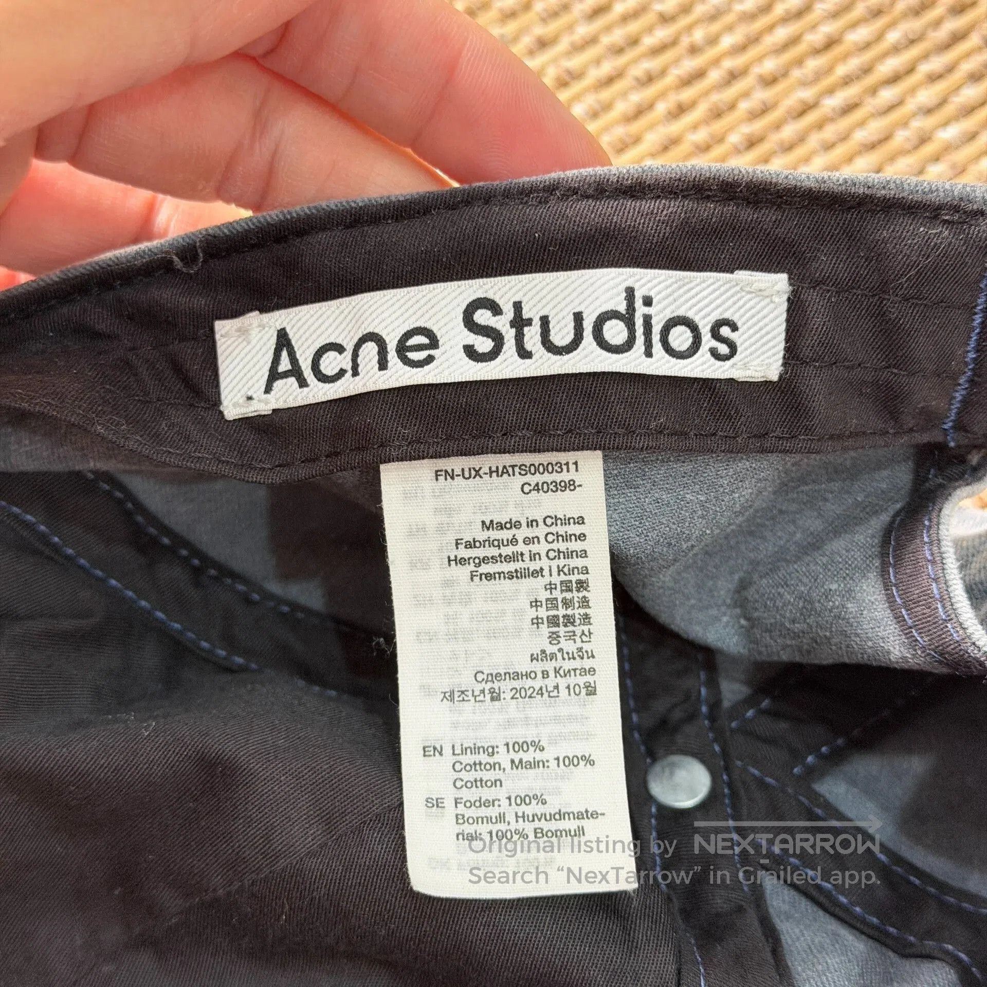 Acne Studios Acne Studios Gray Blue Distressed Cap. Size ONE SIZE - 5 Thumbnail