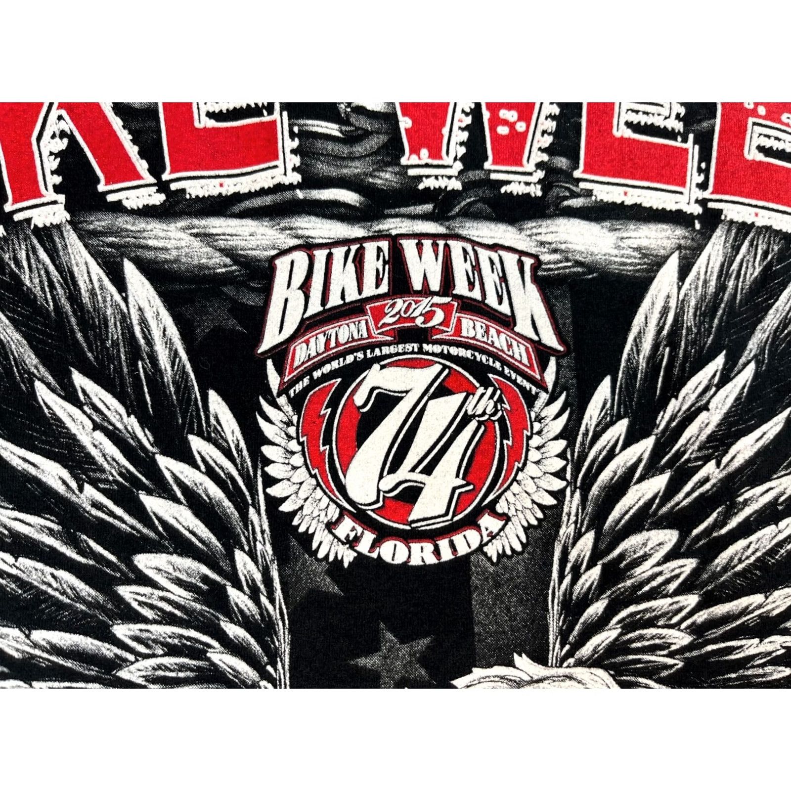 Fruit Of The Loom Fruit of the Loom T-Shirt Daytona Beach 2015 74th Bike Week Double-Sided Sz XL Black Men Shirt Size US XL / EU 56 / 4 - 4 Thumbnail