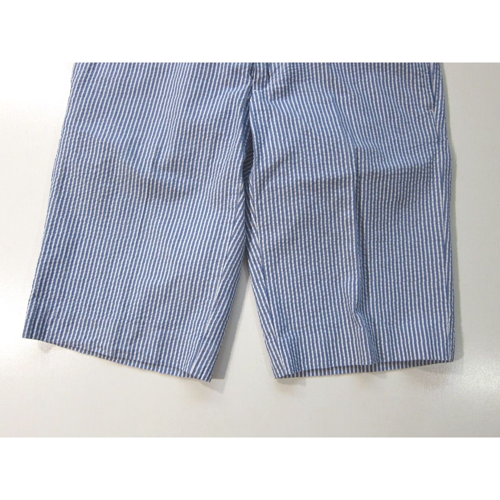 Polo Ralph Lauren VINTAGE Ralph Lauren Sport Bermuda Short Women 2 Flat Front Cotton Blue White Stripe Shorts, 31" Waist, 12" Inseam Size 24" / US 00 / IT 34 - 7 Thumbnail