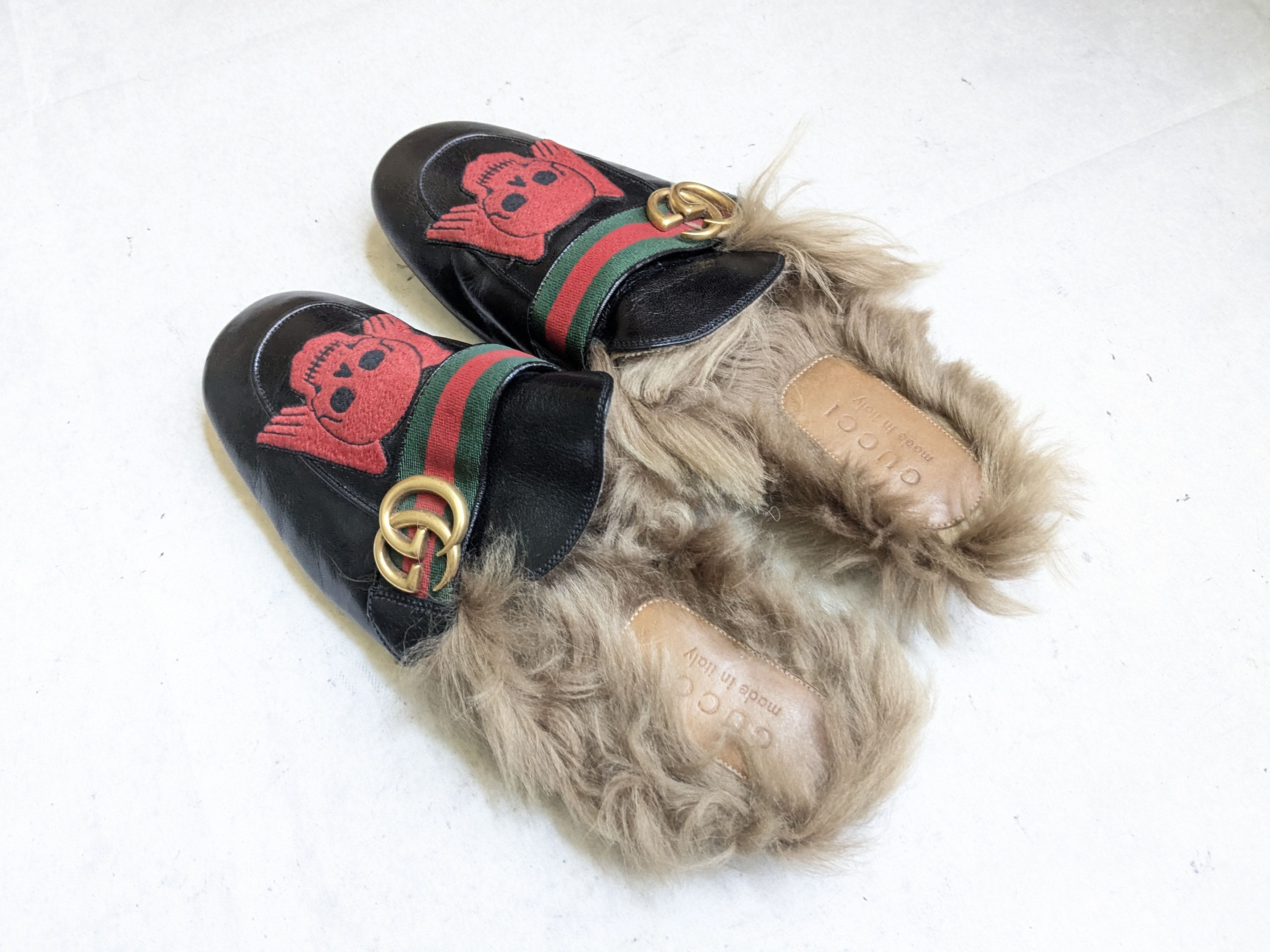 Gucci Gucci Princetown Horsebit Loafers Black Leather Fur 7.5 Size US 7.5 / EU 40-41 - 11 Thumbnail