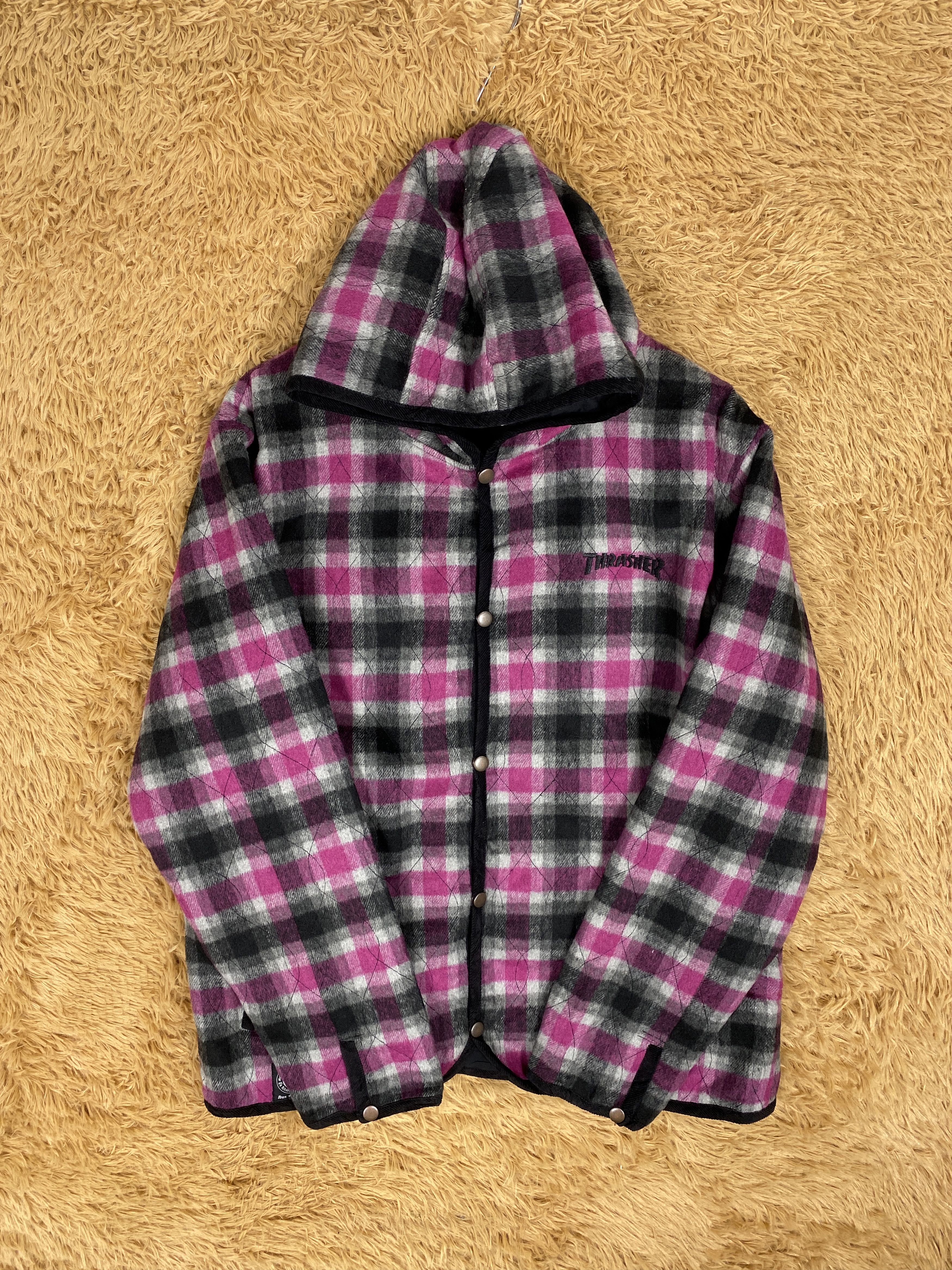 Thrasher × Vintage Vintage Thrasher Products Hoodie Flannel Jacket Size M / US 6-8 / IT 42-44 - 5 Thumbnail