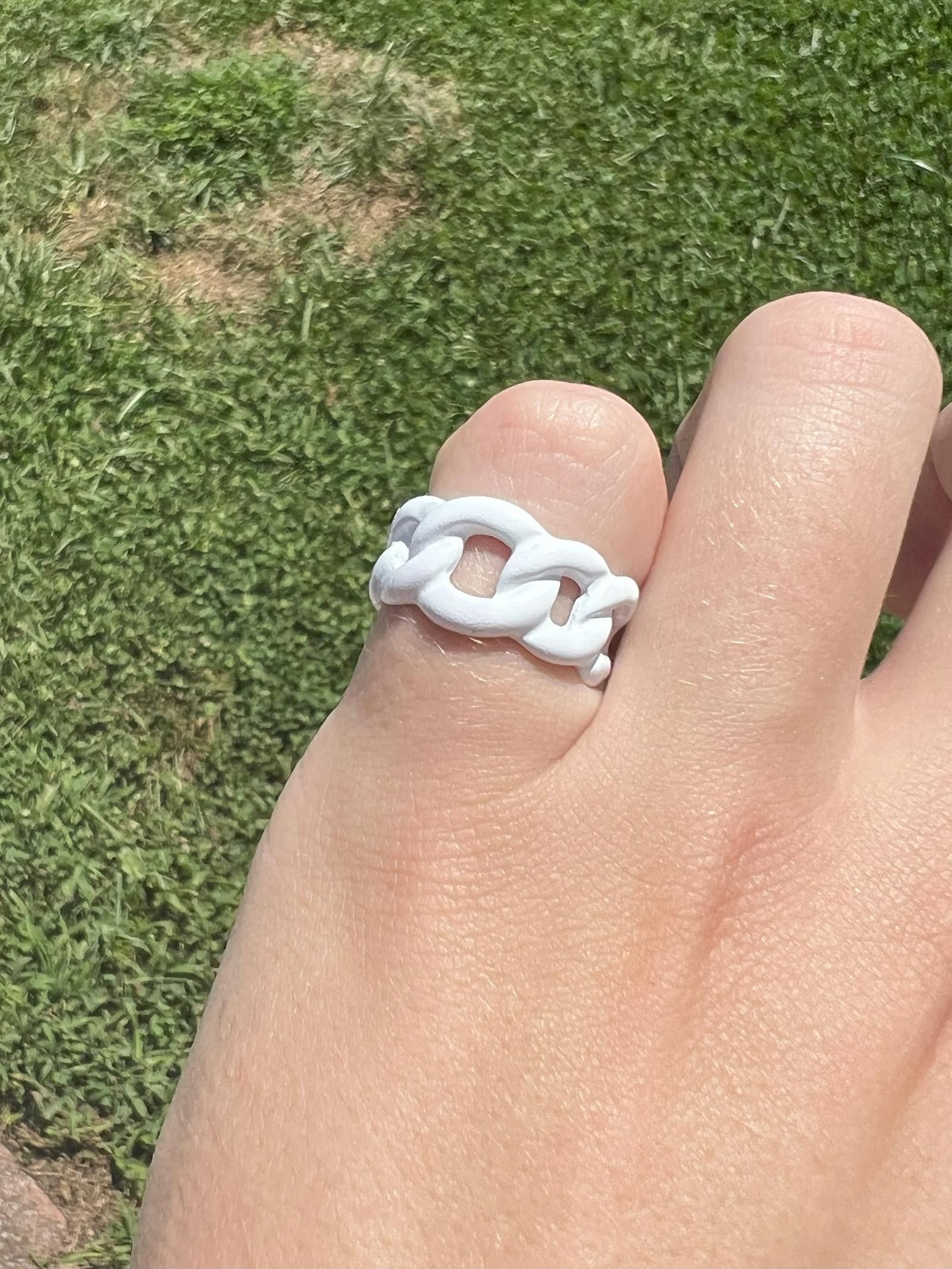 Jewelry *NEW* White Cuban Ring ADJUSTABLE Size ONE SIZE - 1 Thumbnail