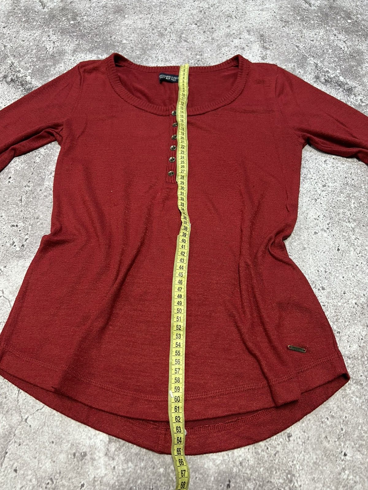 Abercrombie & Fitch y2k abercrombie & fitch 2000’s red long sleeve henley top Size M / US 6-8 / IT 42-44 - 14 Thumbnail