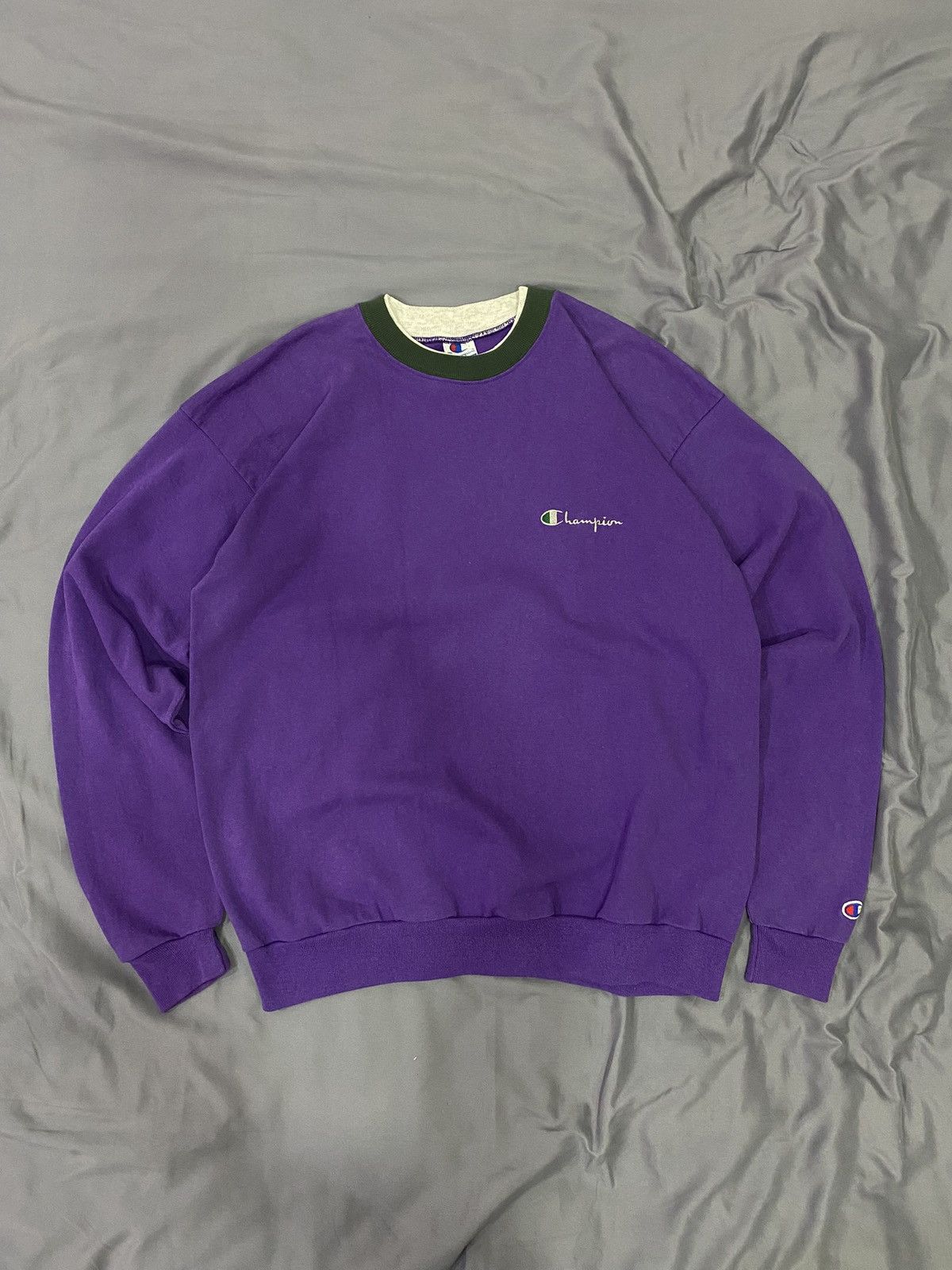 Champion Vtg 90s Champion Reverse Weave Ringer Crewneck Sweatshirt Size US L / EU 52-54 / 3 - 1 Thumbnail