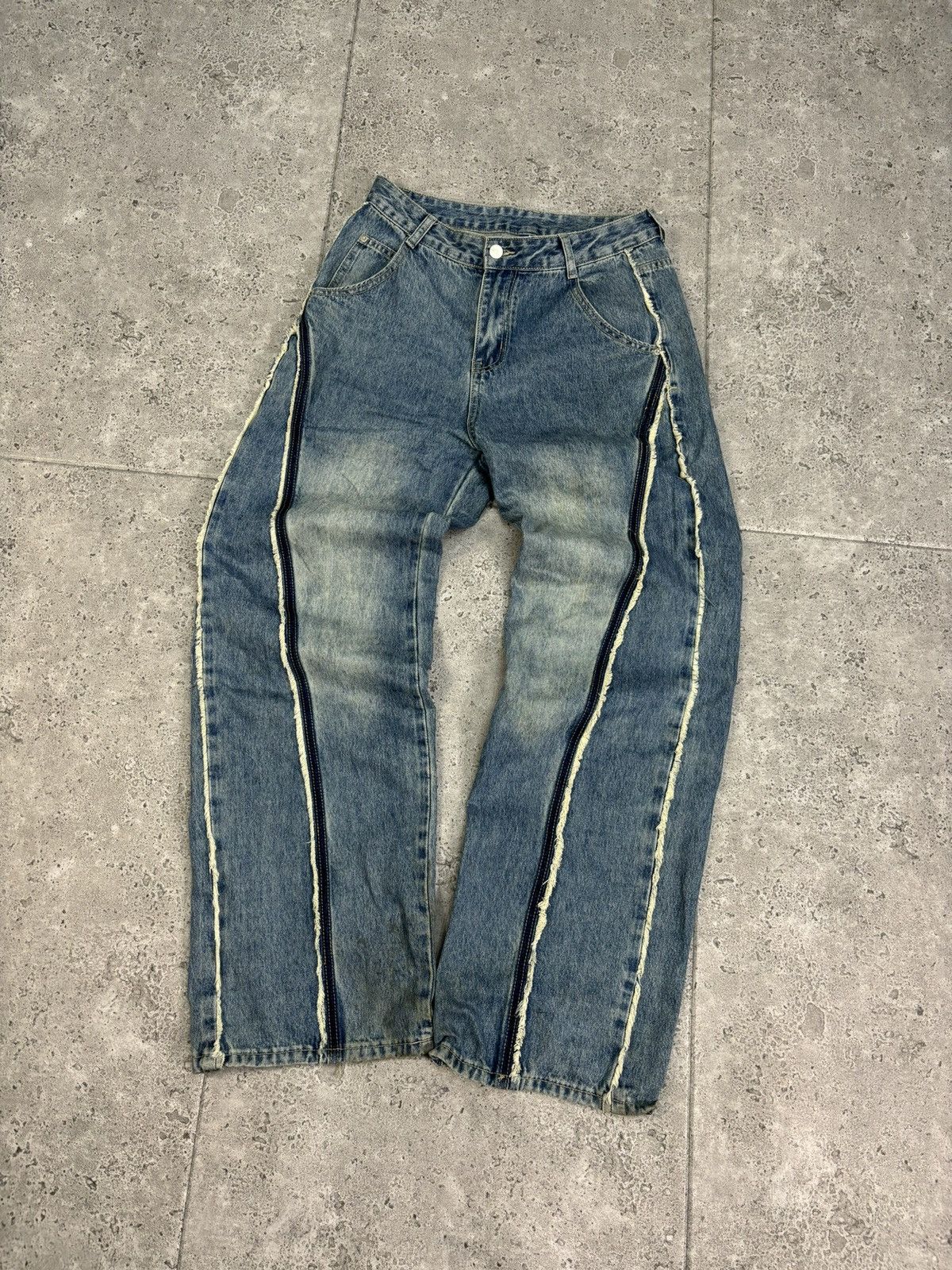 If Six Was Nine × Japanese Brand × Vintage 2000s Vintage Y2K Denim Flared Baggy Pants Distressed Hype Size US 32 / EU 48 - 2 Thumbnail