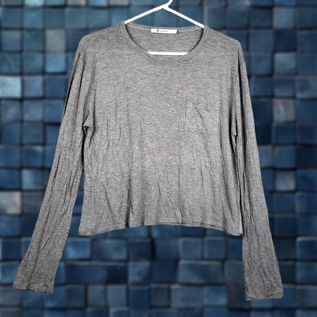 T by Alexander Wang T BY ALEXANDER WANG Women's Stretch Long sleeve Gray T-Shirt Size M Size M / US 6-8 / IT 42-44 - 1 Thumbnail