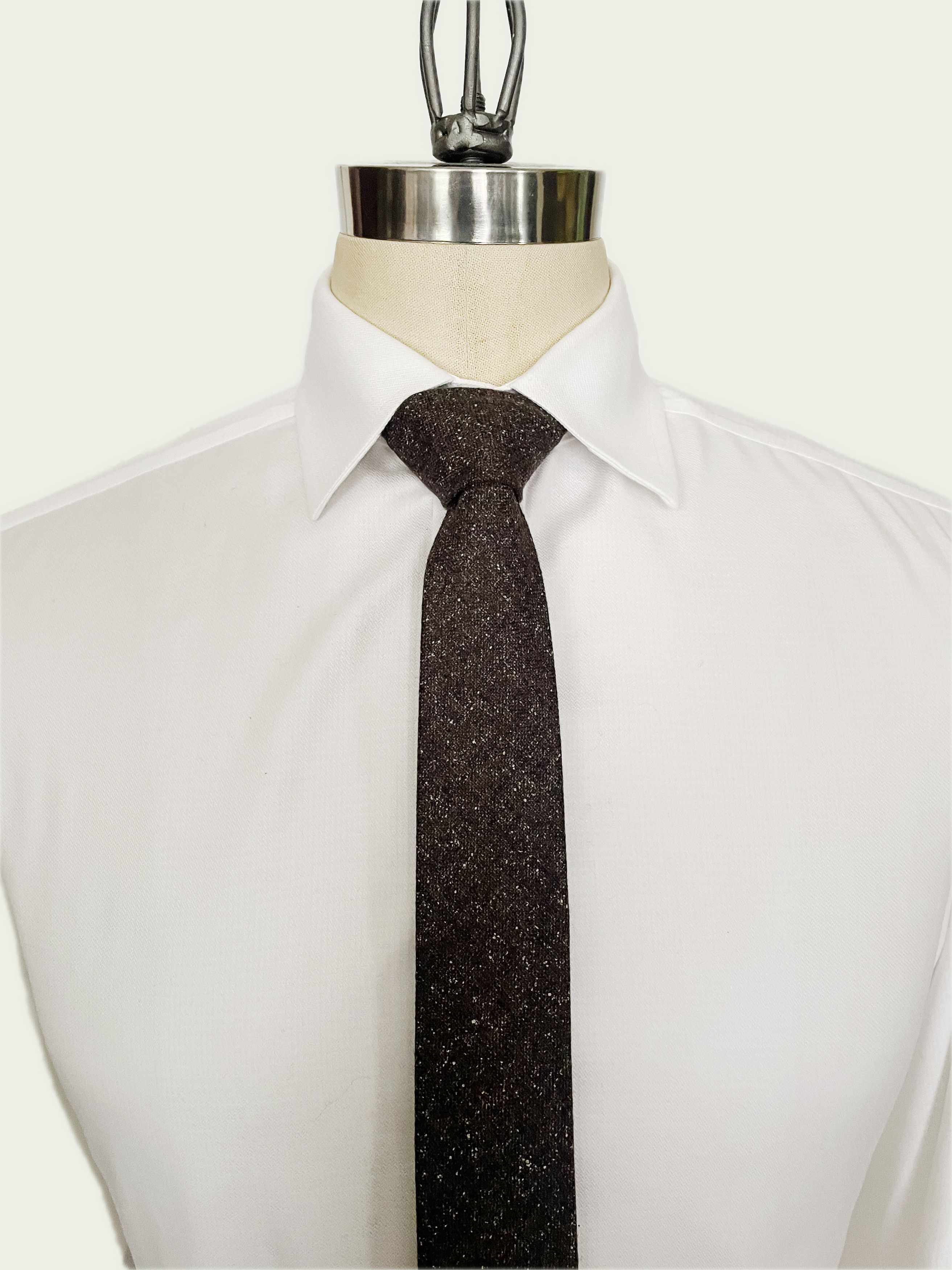 Other Handmade 7-Fold Tie – Brown Donegal Wool (2.25") Size ONE SIZE - 1 Thumbnail