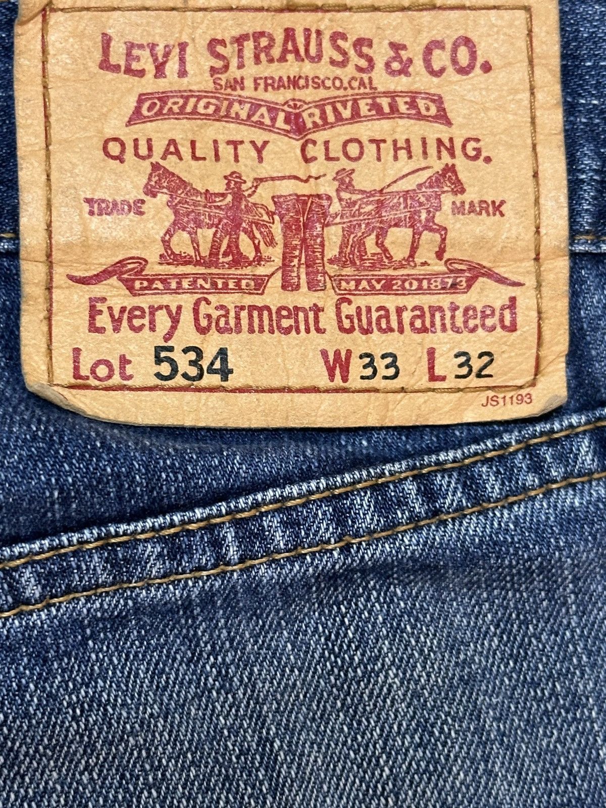Levi's Vintage 90s Levis 534 Blue Faded Wash Distress Baggy Jeans Size US 33 - 9 Thumbnail