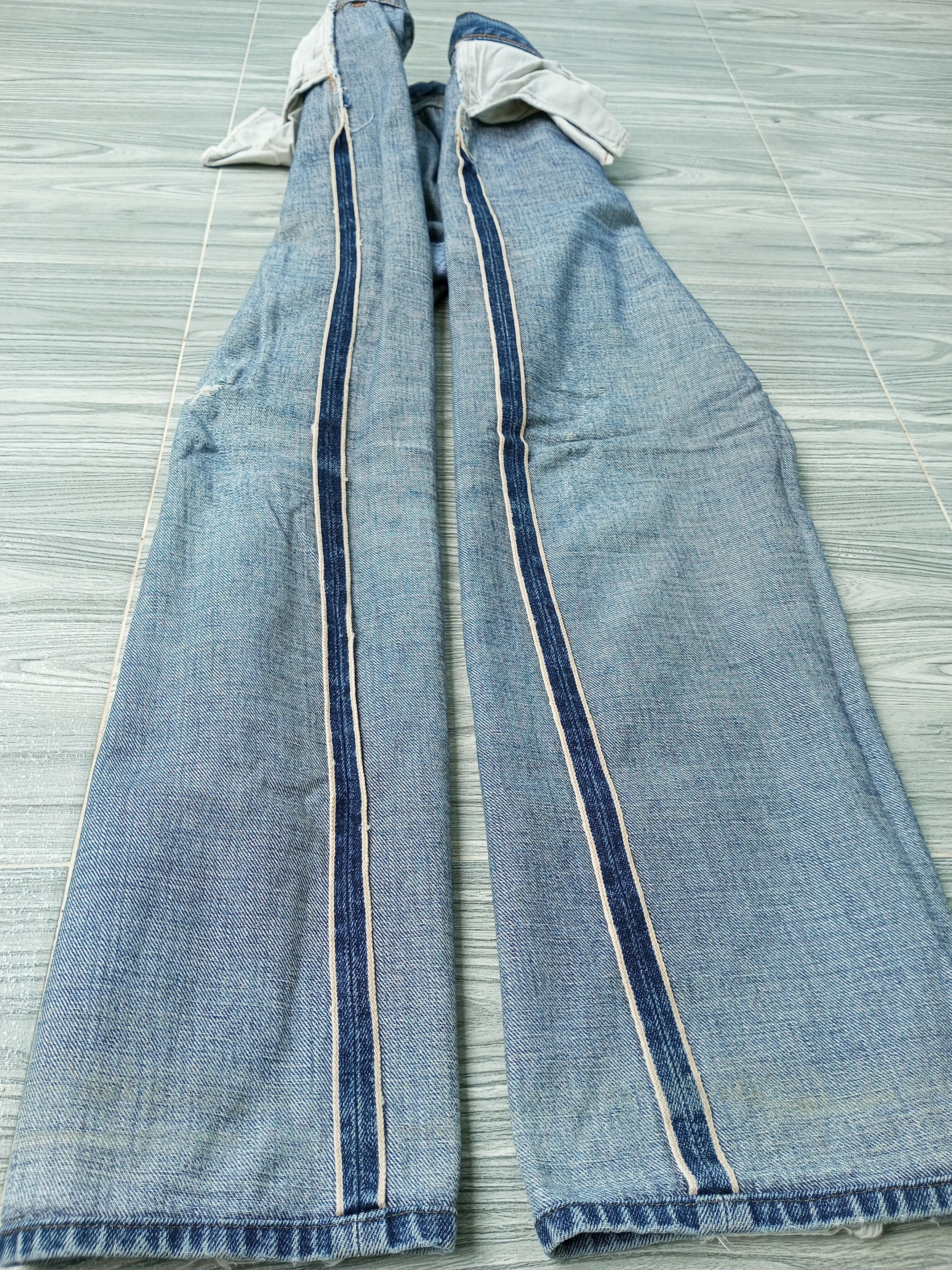 Denime × Japanese Brand Vintage Denime Selvedge Japan Crazy Distress Mud Wash Size US 34 / EU 50 - 19 Thumbnail