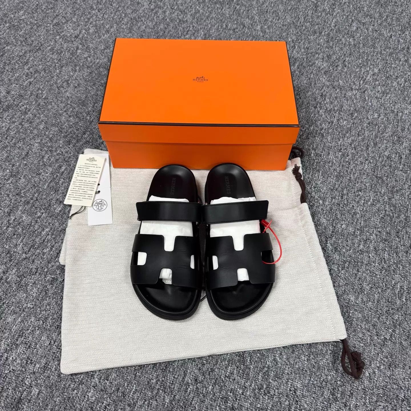 Hermes Hermes Black Chypre H Sandal 38 99 New Full Set Size US 7.5 / IT 37.5 - 2 Thumbnail