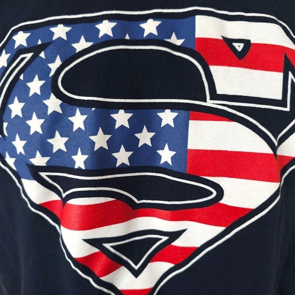 DC Comics Superman T Shirt Mens Medium Blue DC Comics American Flag Clark Kent Size US M / EU 48-50 / 2 - 3 Thumbnail